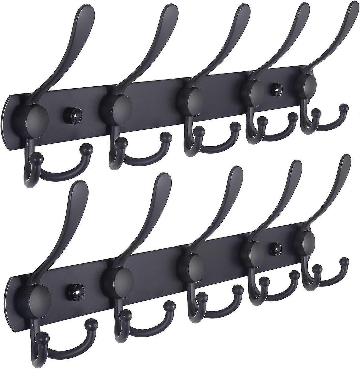 JOYHAPPST Coat Rack Wall Mounted - 5 Tri Hooks, Heavy Duty, Stainless Steel