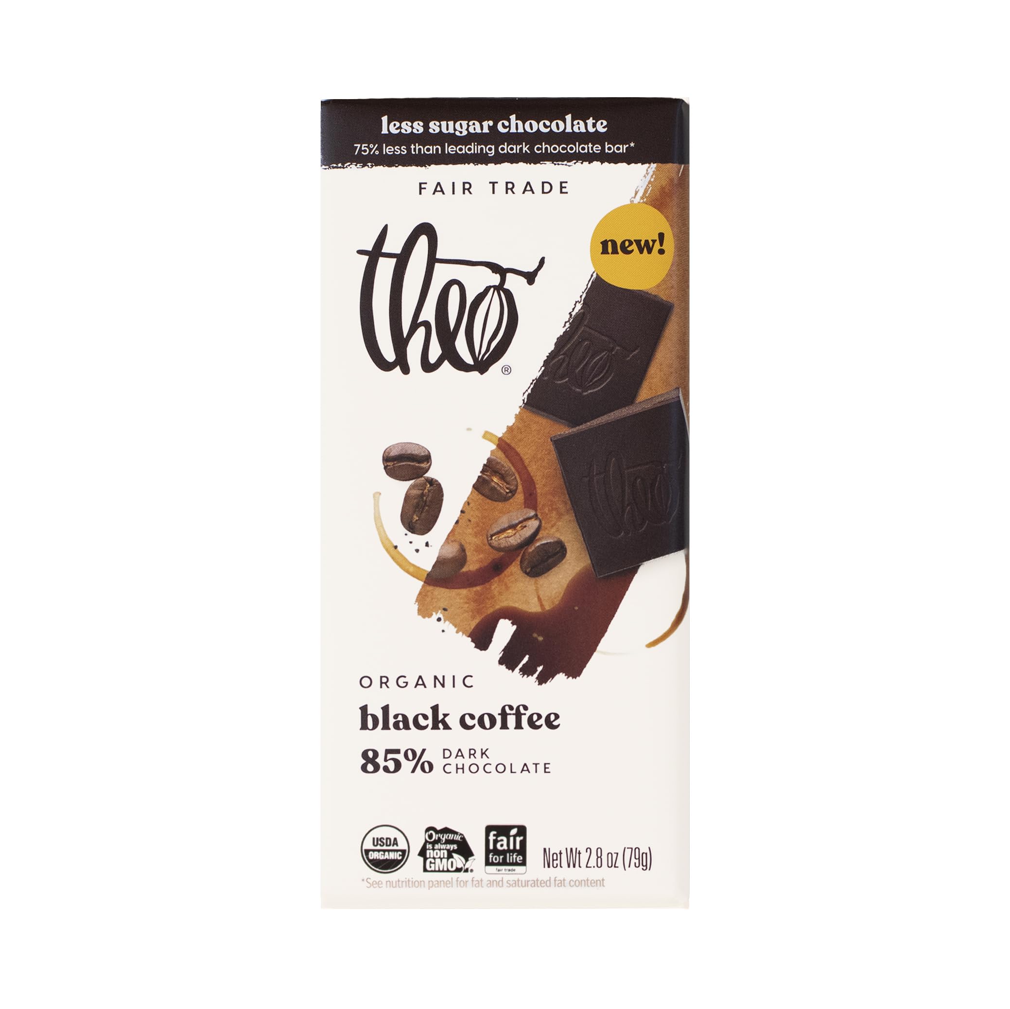 Amazon.com : Theo Chocolate Black Coffee, Organic Dark Chocolate