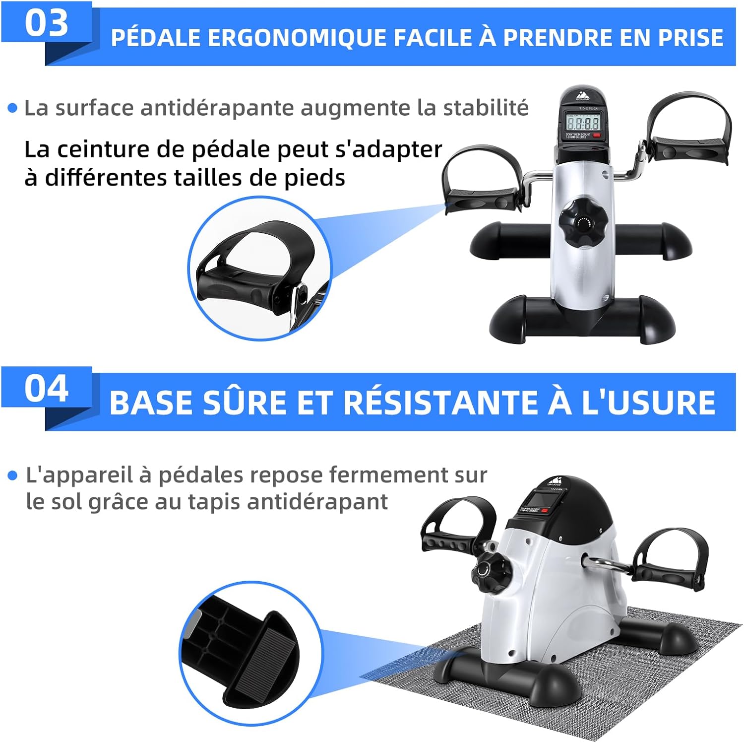 Non-slip mat under the exercise bike