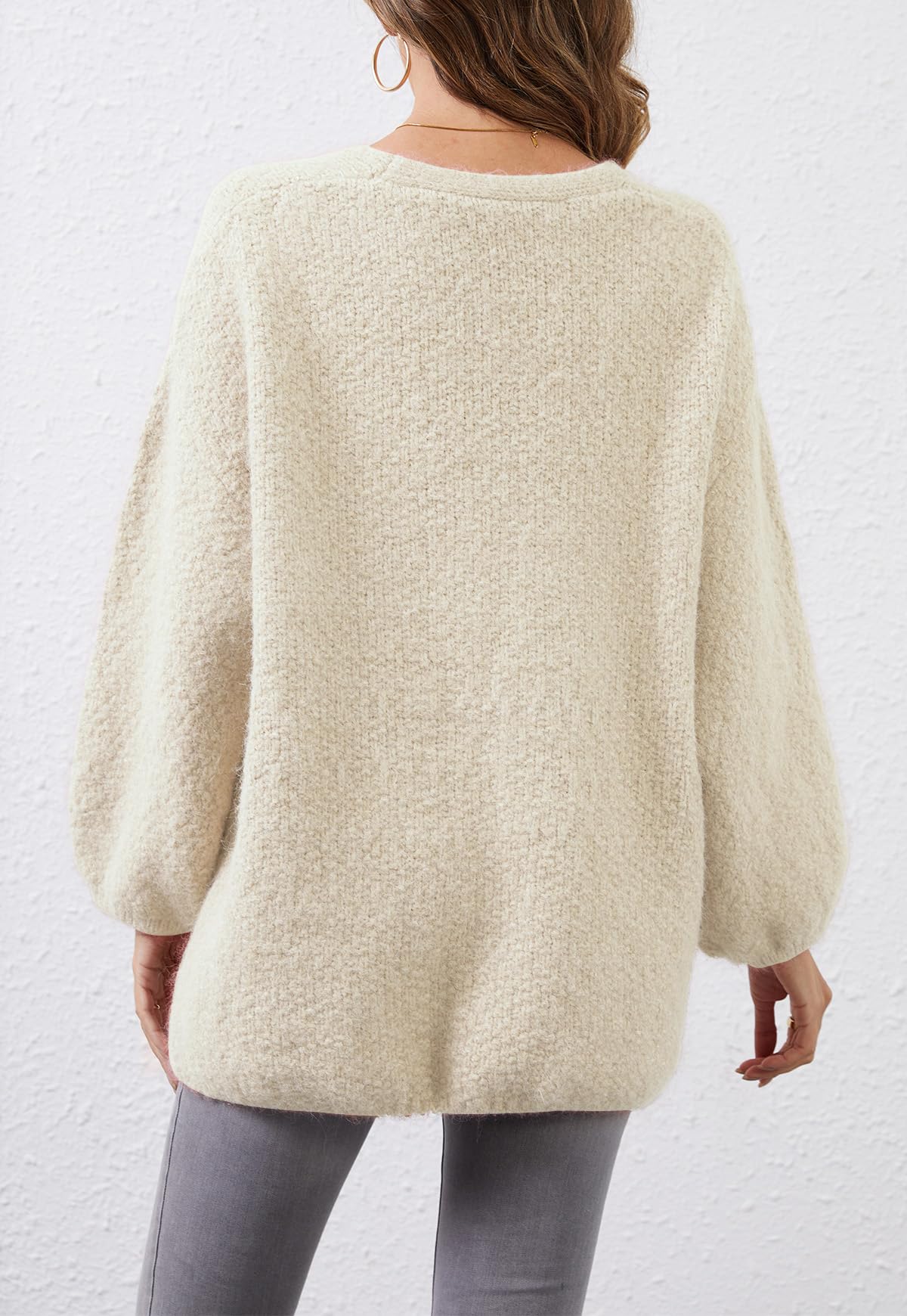 YUTILA Damen Strickjacke Oversize, Einheitsgröße S-XL