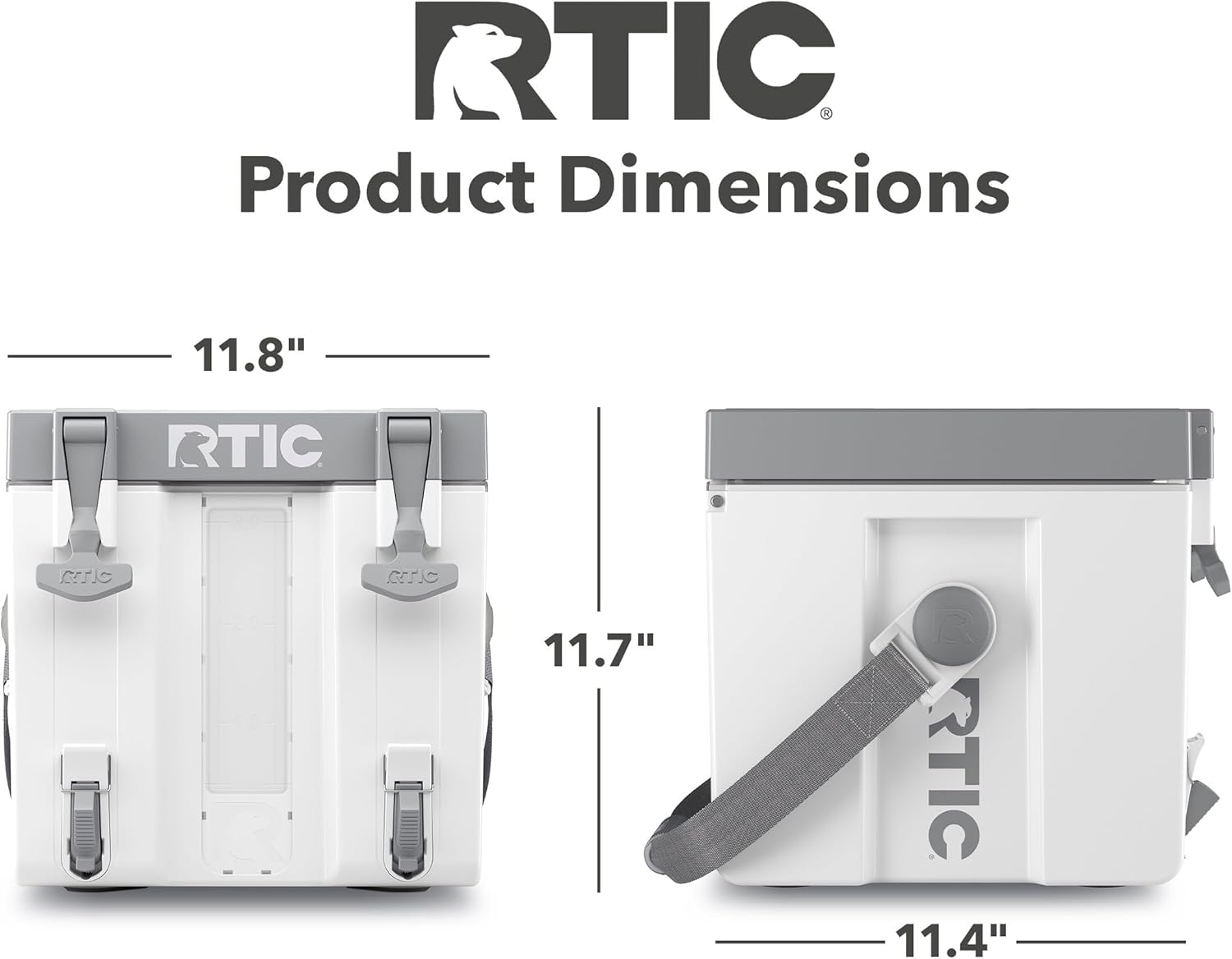 RTIC Halftime Water Cooler 3 Gallon Portable Carrier Container, Drink Beverage Dispenser, Stackable with 2 Taps, Bottleless, BPA-Free, for Sports, Camping, BBQ, Parties, Picnic, and More, White