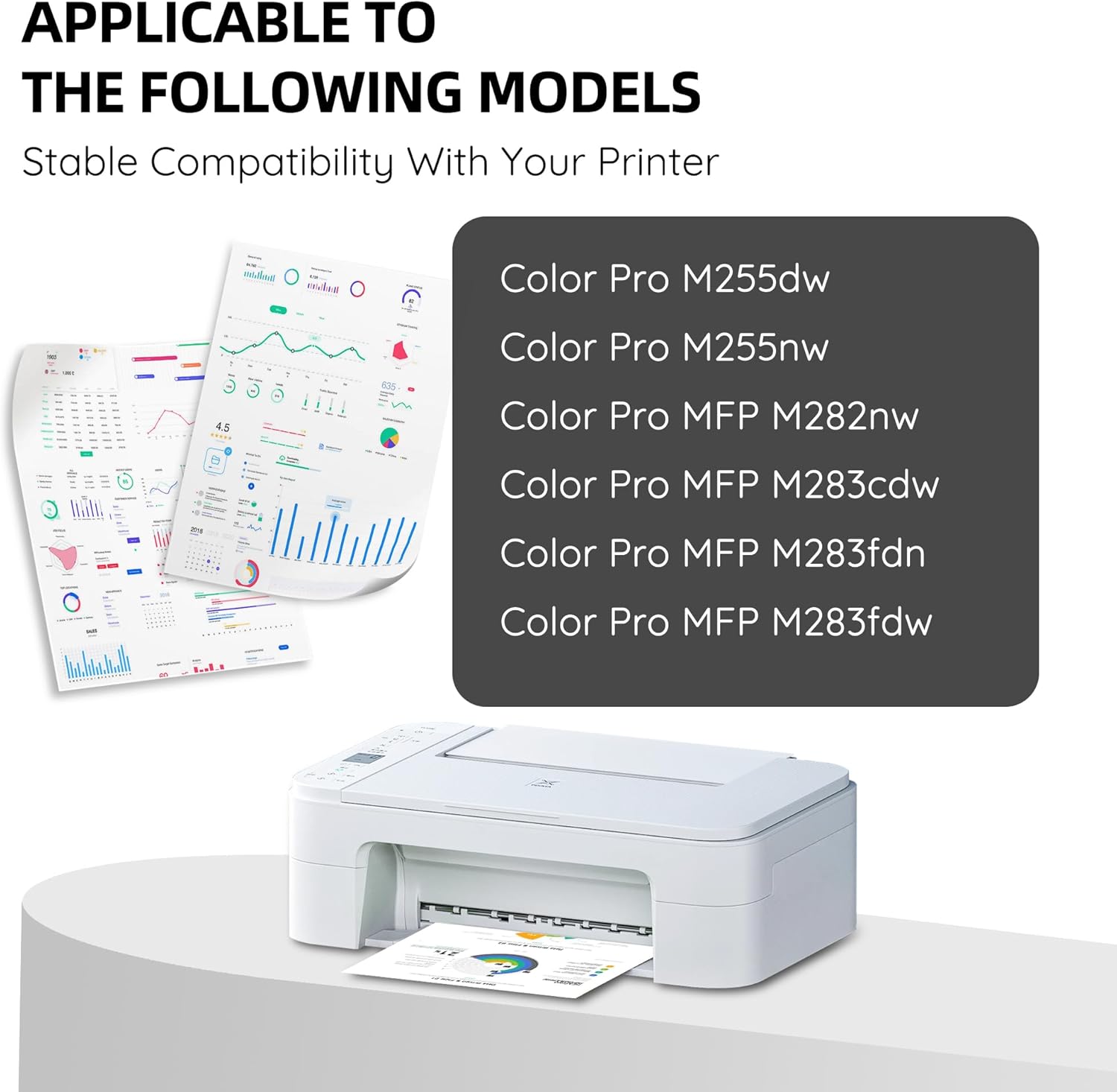 206X Toner Cartridges 4 Pack Replacement for HP 206X 206A Compatible with Color LaserJet Pro MFP M283fdw M283cdw M283fdn M282mw Pro M255dw M255nw M283 M255 Printer Ink (Black, Cyan, Yellow, Magenta)