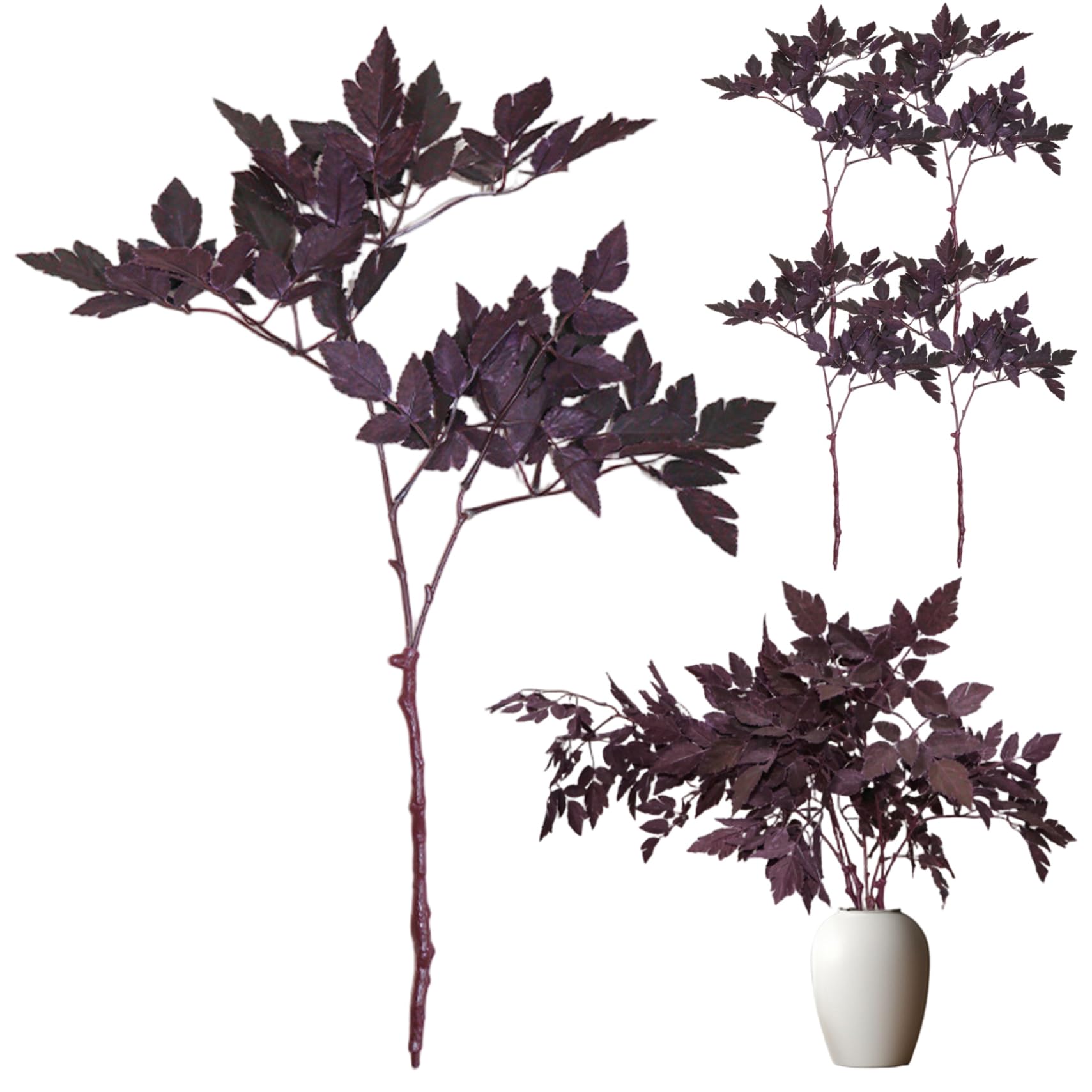 Hbbgdiy 4Pcs Cimicifuga Faux Stems 20 Inch Artificial Fall Faux Branches with Leaf for Vase Centerpieces Fireplace Mantel Wedding Farmhouse Autumn Home Decoration