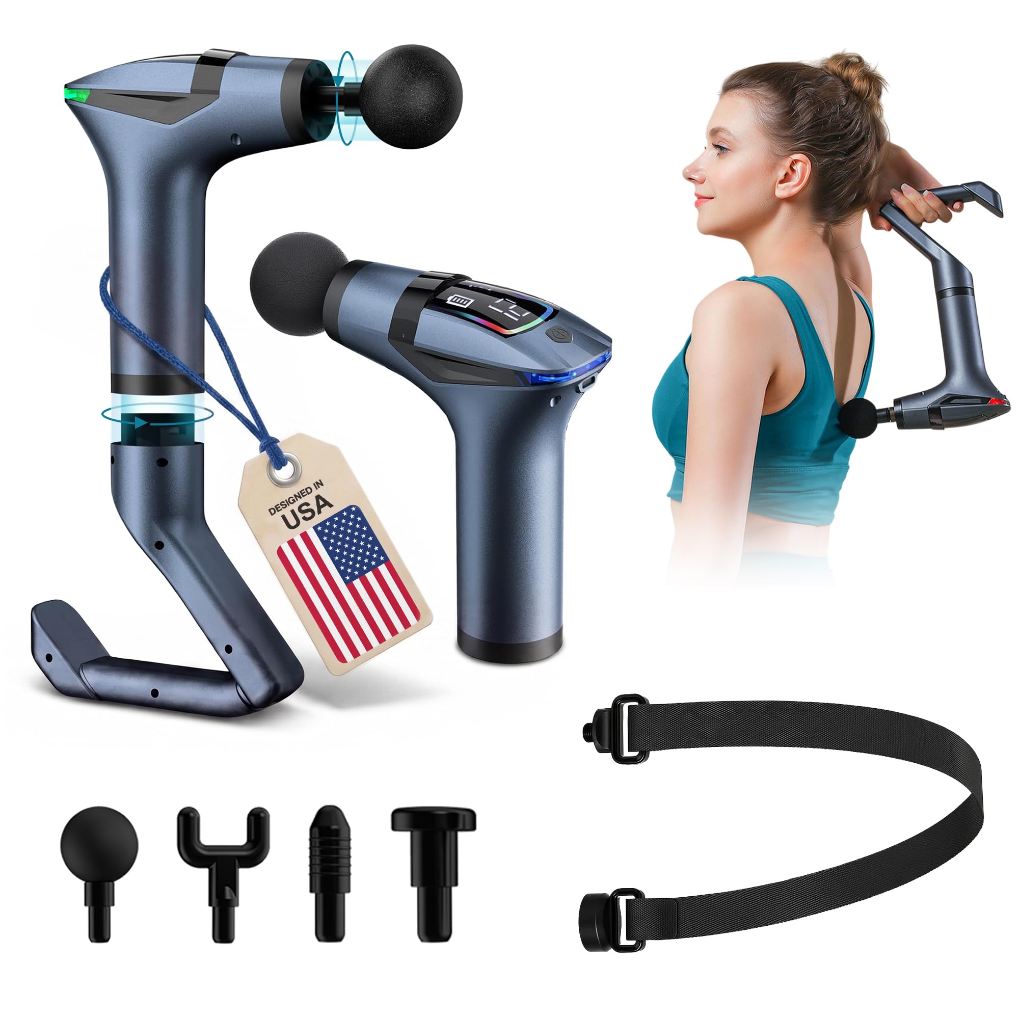 Amazon.com: ELEVANZA Extended Reach Massage Gun for Back Relief