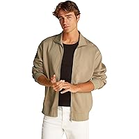 Calvin Klein Uomo Felpa con Zip Tape Zip Through con Logo, Beige (Tree House)