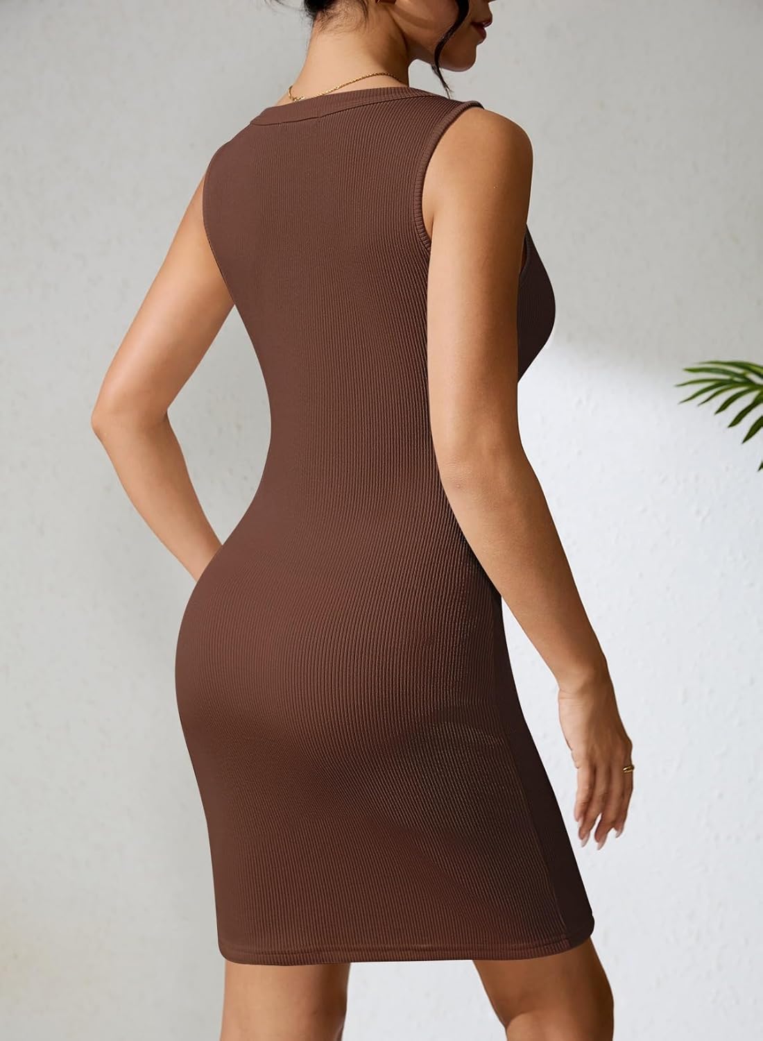 Pink Queen Women's Sleeveless Tank Mini Dress Sexy Bodycon Cutout Cocktail Party Club Ribbed Dresses 2026 - Image 5