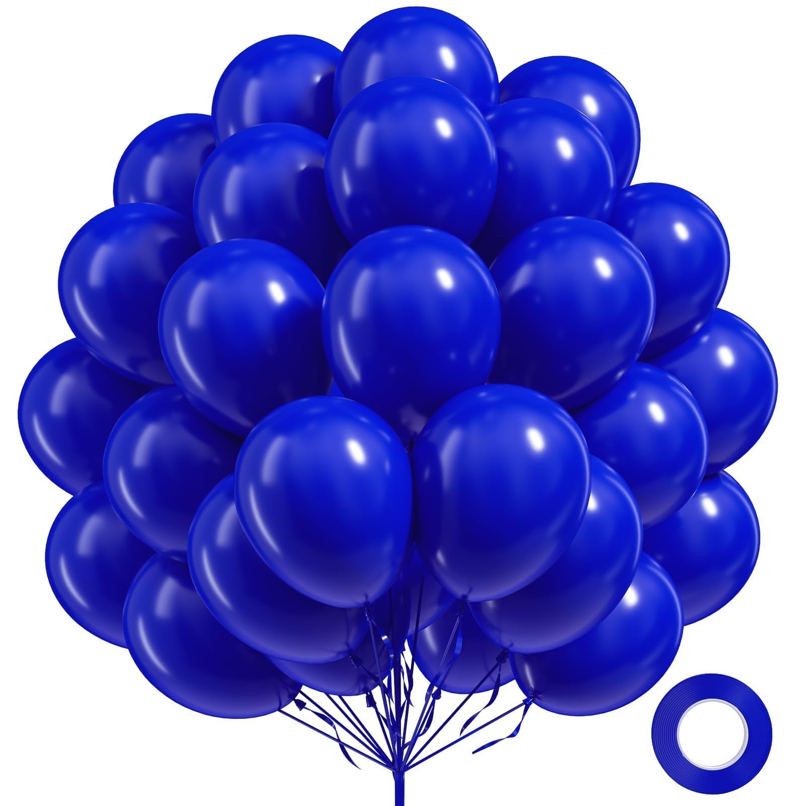 FOTIOMRG Royal Blue Balloons 12 inch, 100 Pack Royal Blue Latex Balloons for Graduation Birthday Baby Shower Wedding Retirement Anniversary Party