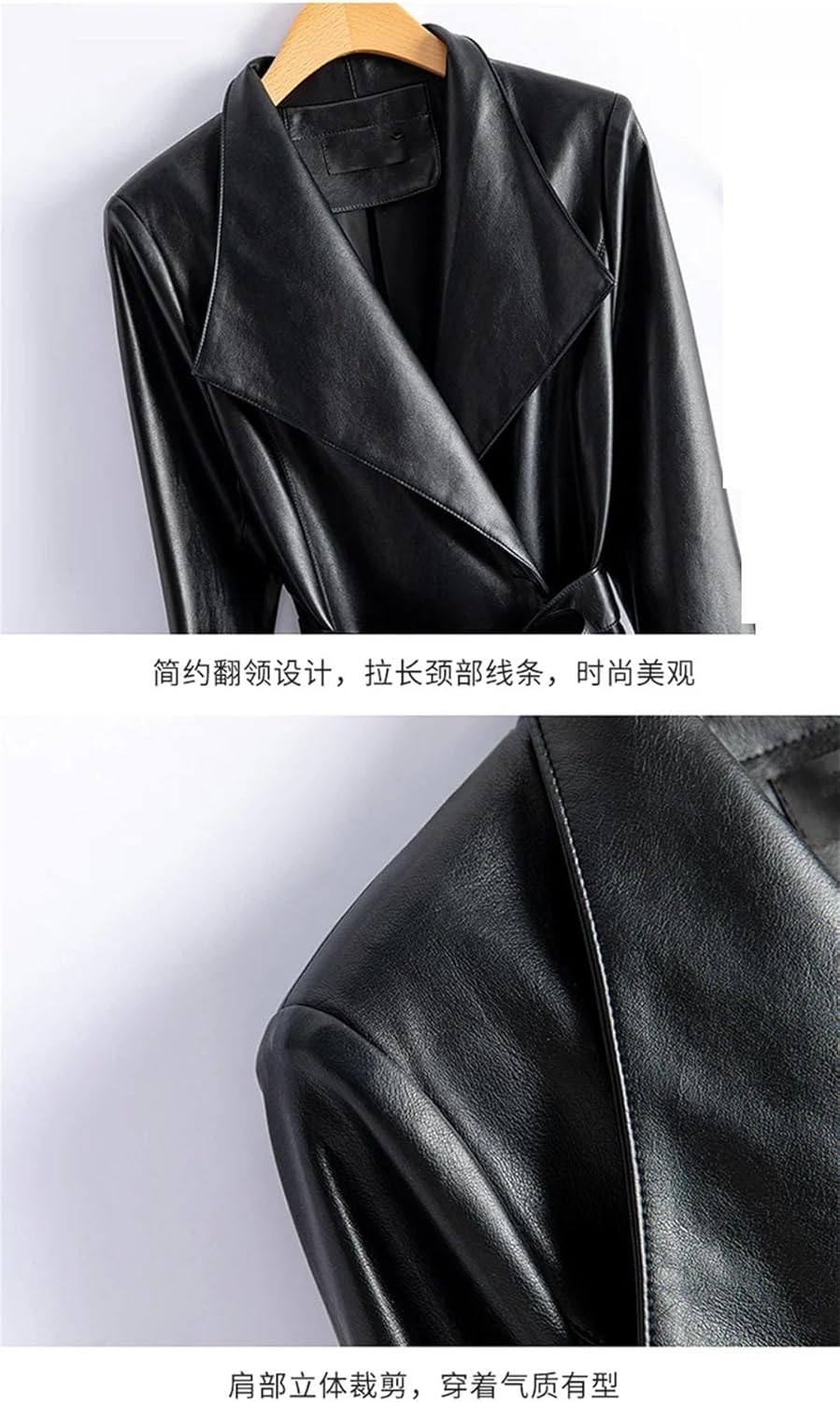 Women Sheepskin Coat Long Trench Top