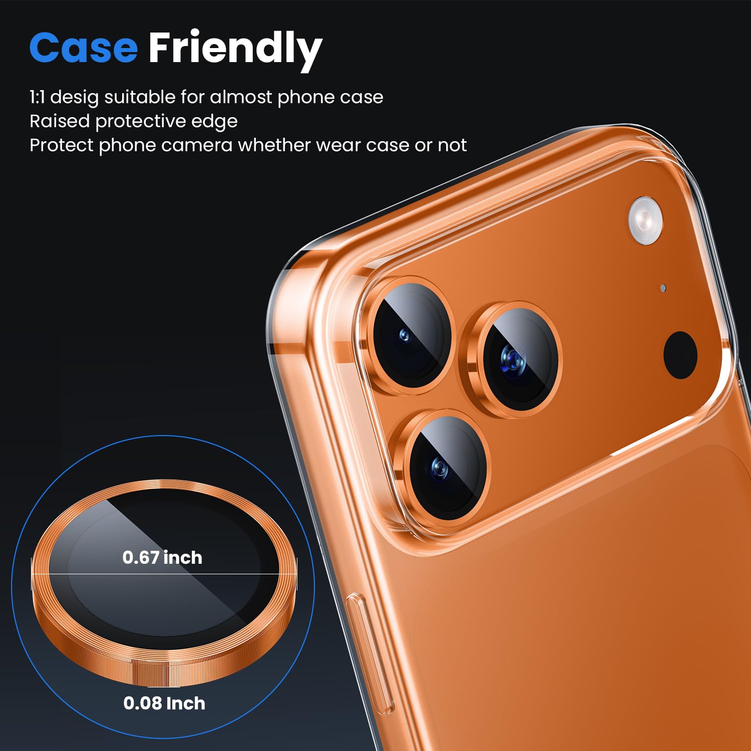 WSKEN for iPhone 17 Pro/iPhone 17 Pro Max Camera Lens Protector - [Original Shooting Mode] Shatterproof Metal HD Tempered Glass Camera Screen Protector Cover Film for iPhone Accessories - 3