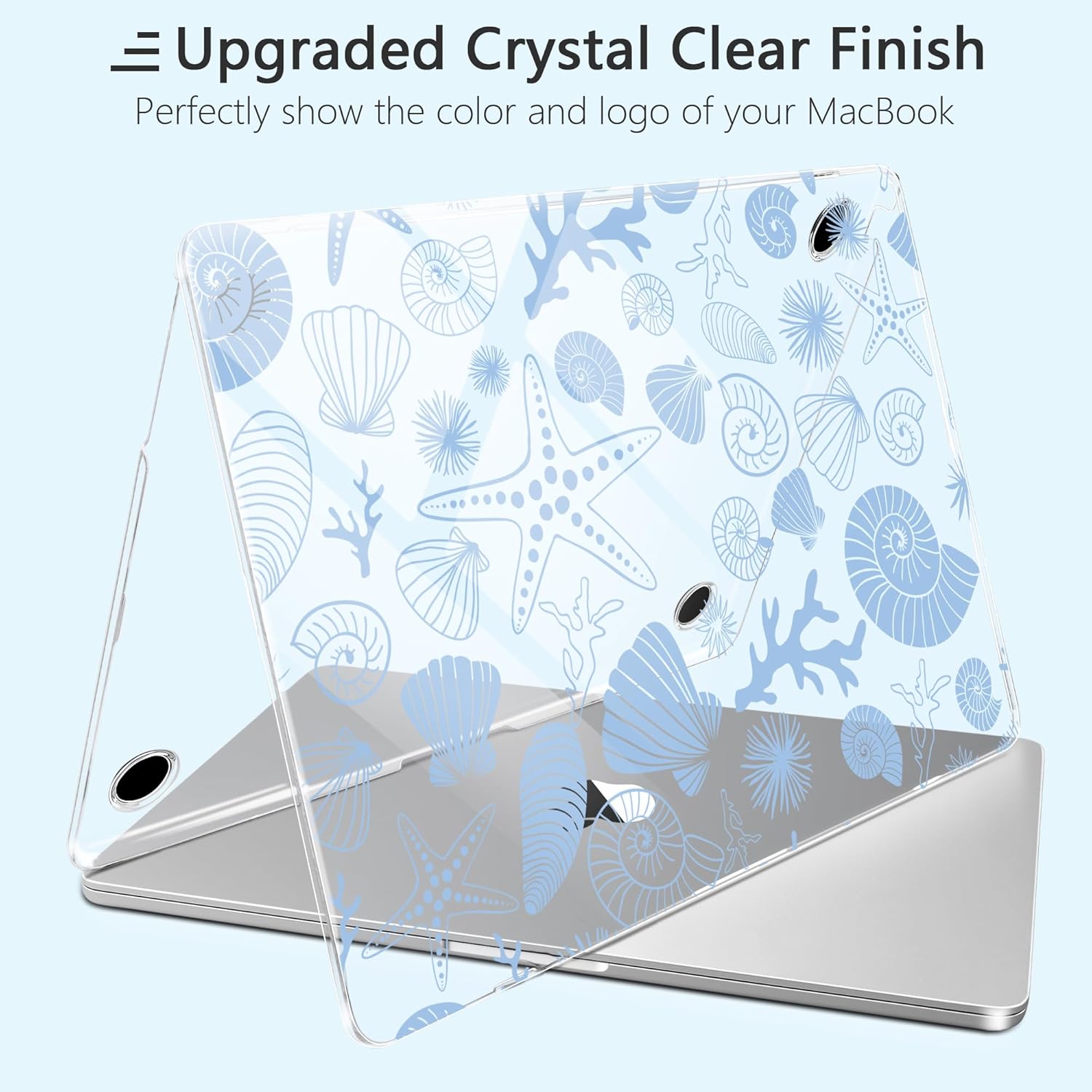 for New MacBook Air 13 inch Case 2026 M5 2025 M4 2024 M3 M2 Chip– Aesthetic Lightweight Cute Design Clear Hard Shell 6-in-1 Bundle with TPU Keyboard Cover & 2X OTG Adapters, Shell