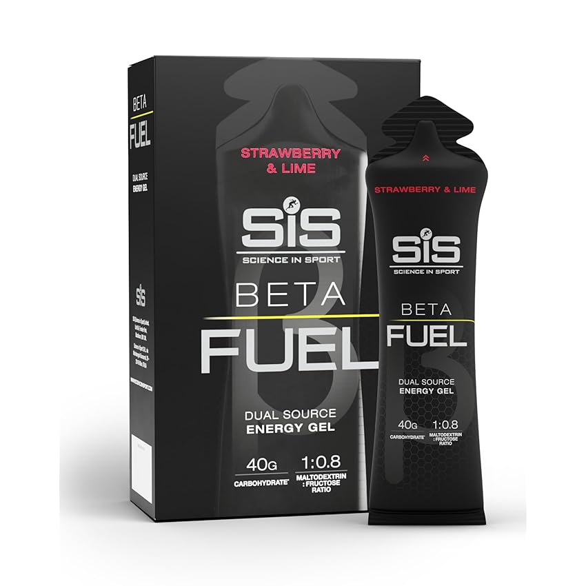 Science in Sport Beta Fuel Gel Dual Source Gel energetico Bevanda Sportiva Vegano 6 x 60ml Fragola Lime - 40g di carboidrati in rapporto 1:0,8 Maltodestrine:Fruttosio