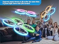 Vista 2 de Q9s Drones for Kids,Cool RC Drone with Altitude Hold and Headless Mode,Hobby Quadcopter with Blue&Pink Light,2 Batteries and Remote Control,Birthday