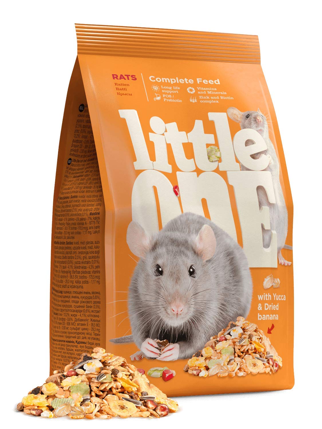 Little One Ratas | 400 g | Alimento Completo para Ratas | Contiene proteínas y carbohidratos | con minerales y vitaminas | Composición equilibrada y nutritiva