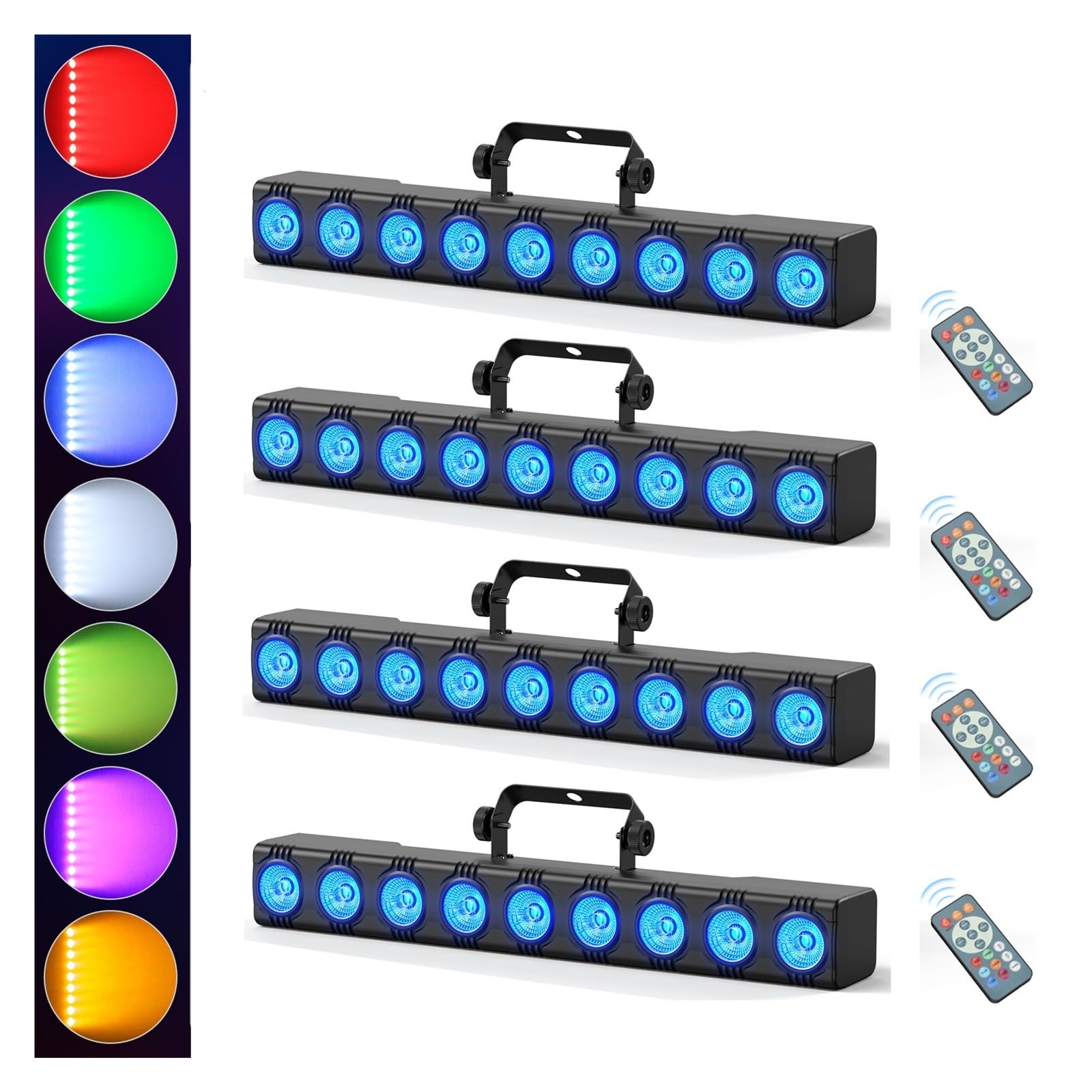 Oświetlenie LED RGB, 1/2/4PCS 9LEDs 4IN1 lampa ścienna, 36W RGBW światła barowe oświetlenie sceniczne efekt DJ party projekcyjne światło do dyskoteki teatralnej(1pc)
