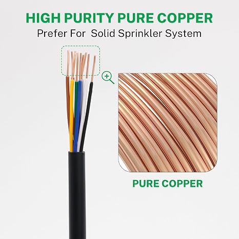 FIRMERST 18/9 Solid Sprinkler Wire for up to 8 Valves System 100 Feet