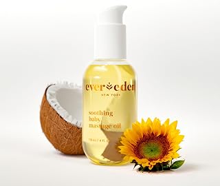 Evereden Soothing Baby Massage Oil 4oz | Fragrance-Free Non-Toxic Clean Care for Sensitive Baby Skin & Family