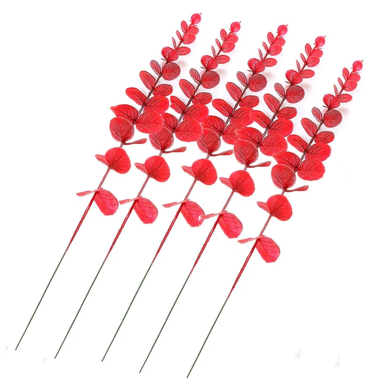 TGDGFKIAS Artificial Pine Branches, Xmas Glitter Artificial Pine Needles Eucalyptus Branch Pack Of 30 Multi Wedding Home Decor(Red)