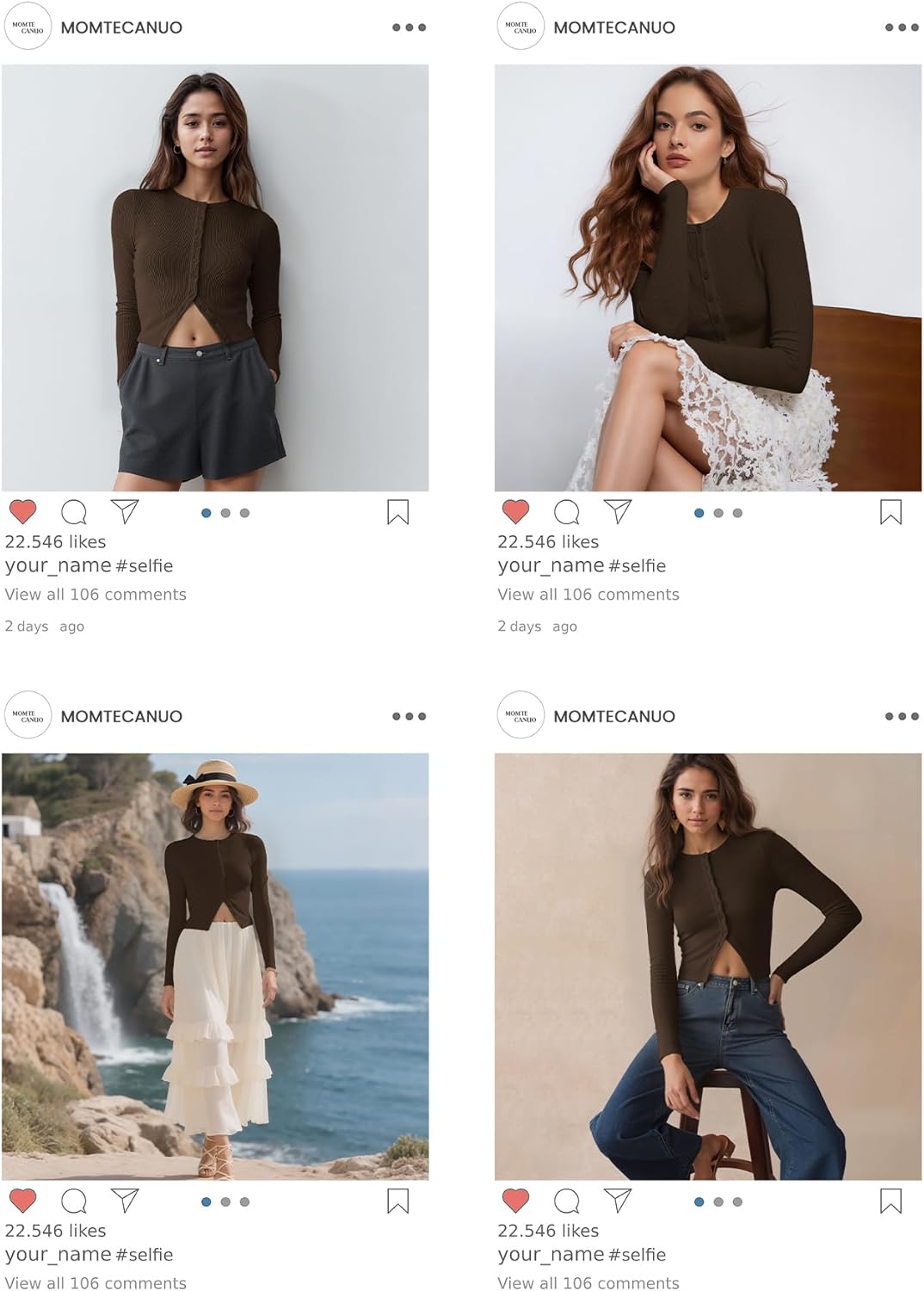 Ribbed Long Sleeve Cropped Cardigan for Women, Cute Button Up Going Out Tops Trendy Fall Fitted Knit Top - Image 6