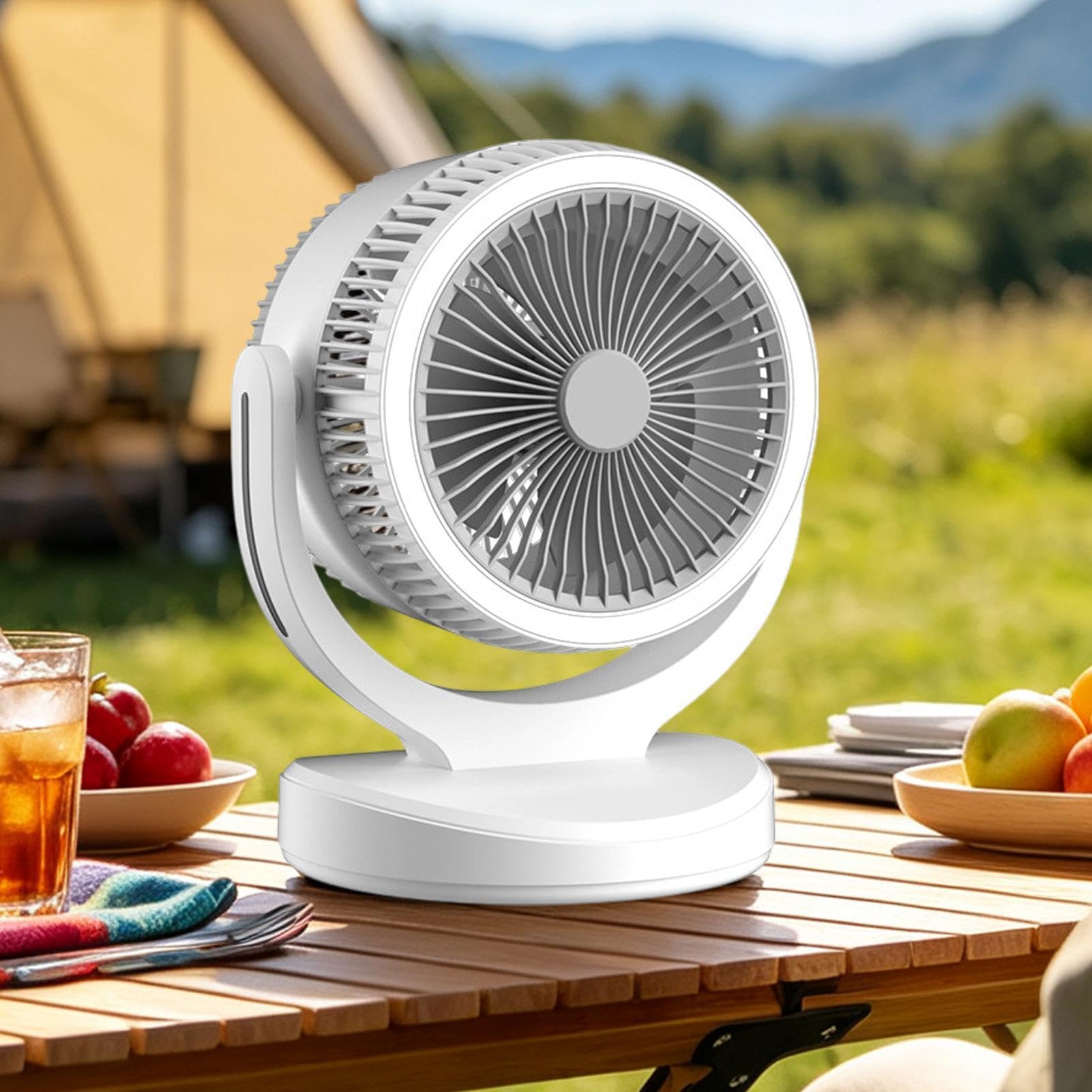 Ventilatori da tavolo per la camera da 3 Velocità Silenzioso con Luce LED | Ventilatore Personale per Comodino Per Interni, Studio, Camera, Soggiorno, Dormitorio E Ufficio