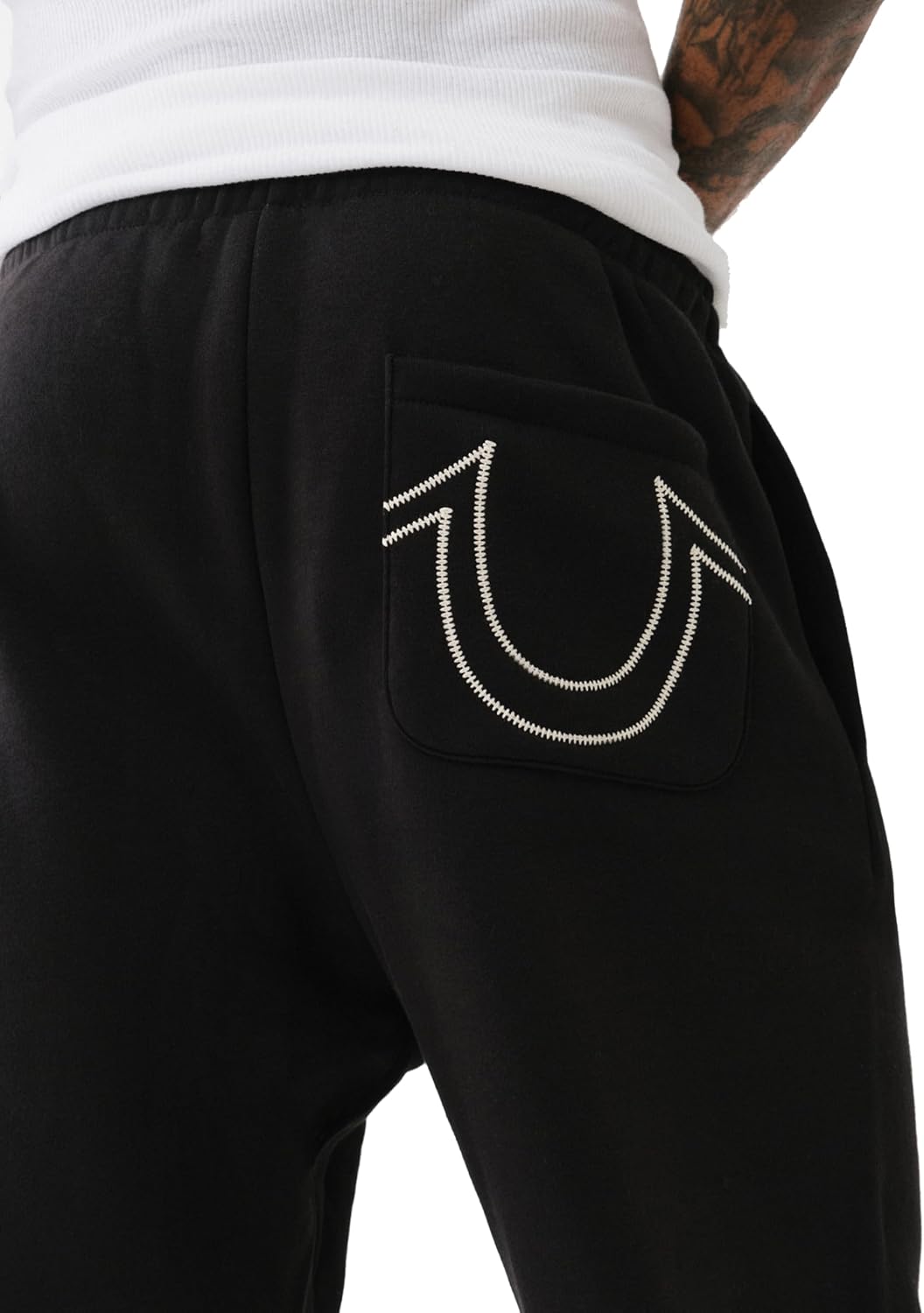 True Religion Men's Relaxed Ladder Applique Joggers