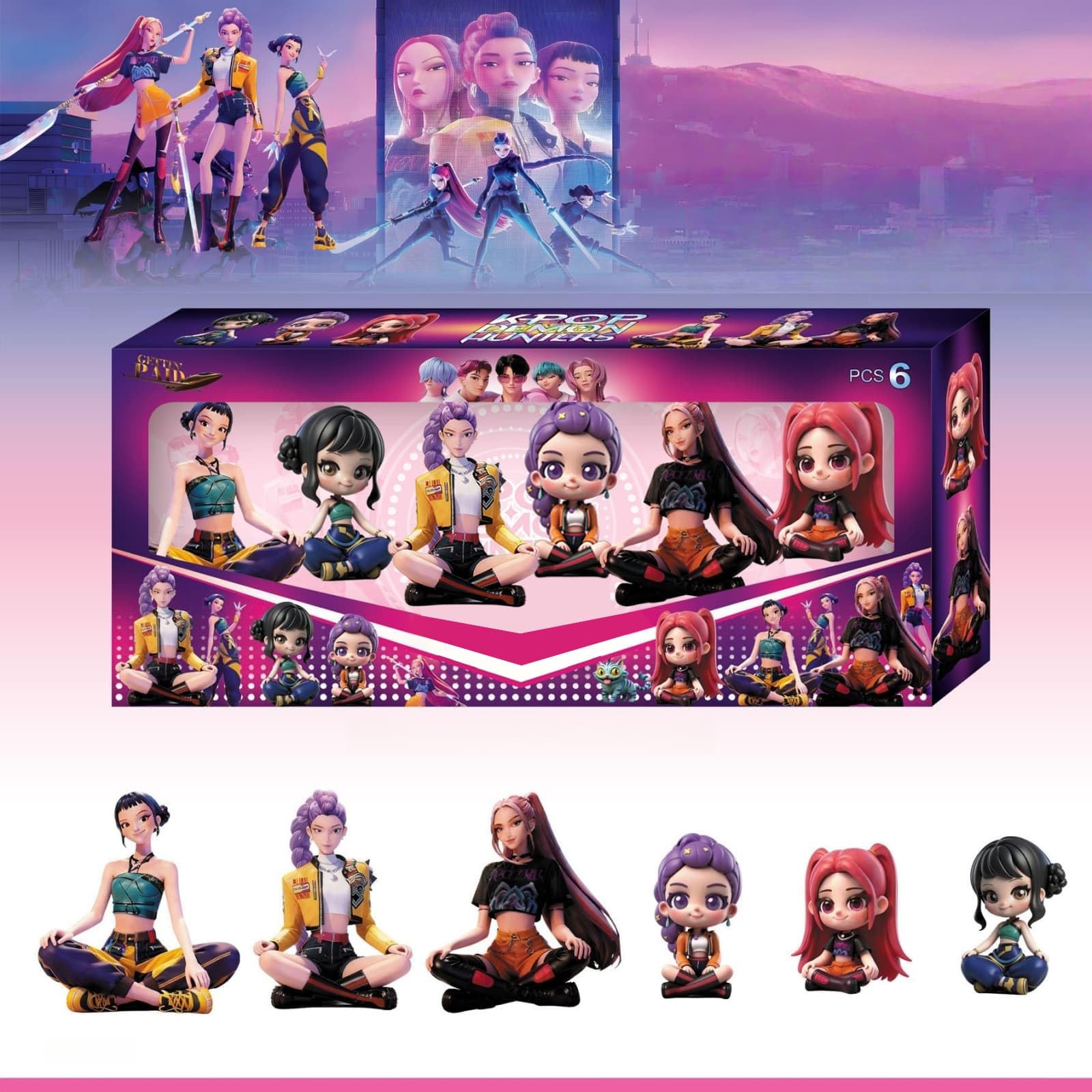 6 statuette a forma di cartone animato, modello da collezione, regalo creativo per i fan