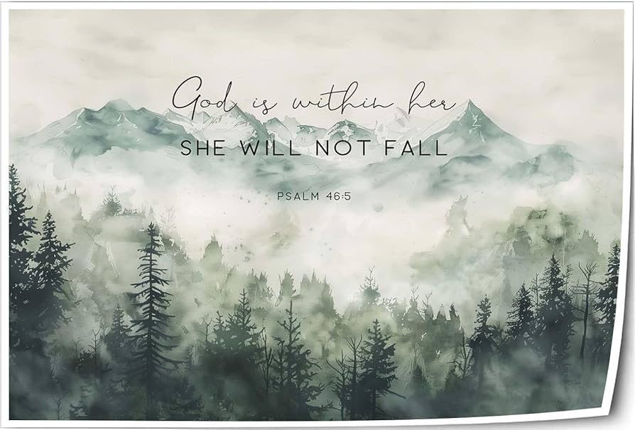 Nieoffto Psalm 46 5 Bible Verse Wall Art Print Scripture Quote Wall Decor Christian Quote Posters Artwork for Bedroom Horizontal Picture ...