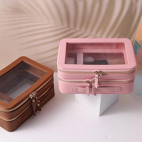 Miniatura 5 de Neceser de viaje transparente, neceser de viaje, bolsa de maquillaje, Marrón, Bolsa de cosméticos