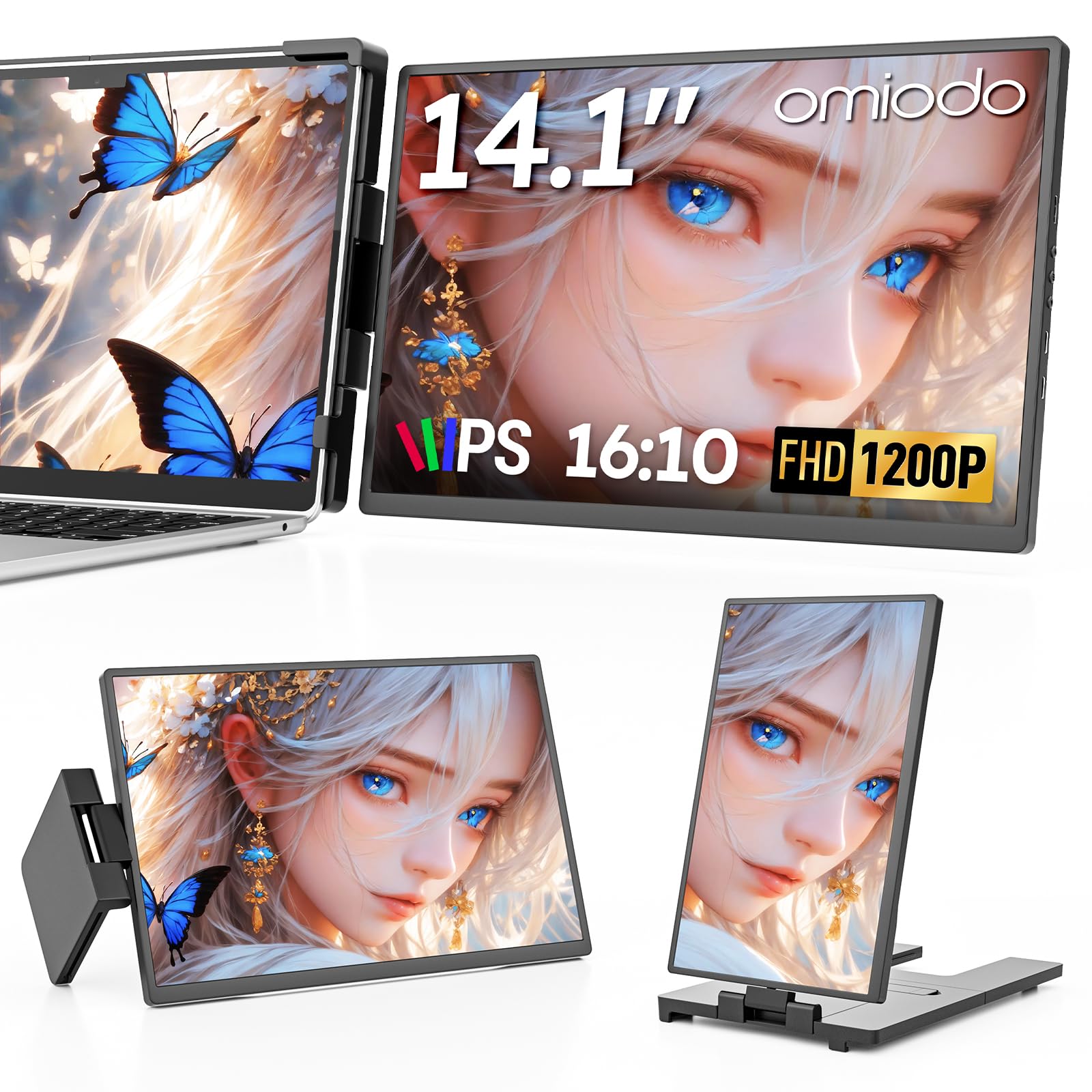 デュアルモニター 14.1インチ 1200P FHD モバイルモニター Amazon.co.jp: デュアルモニター Omiodo 14.1インチ 1200P FHD