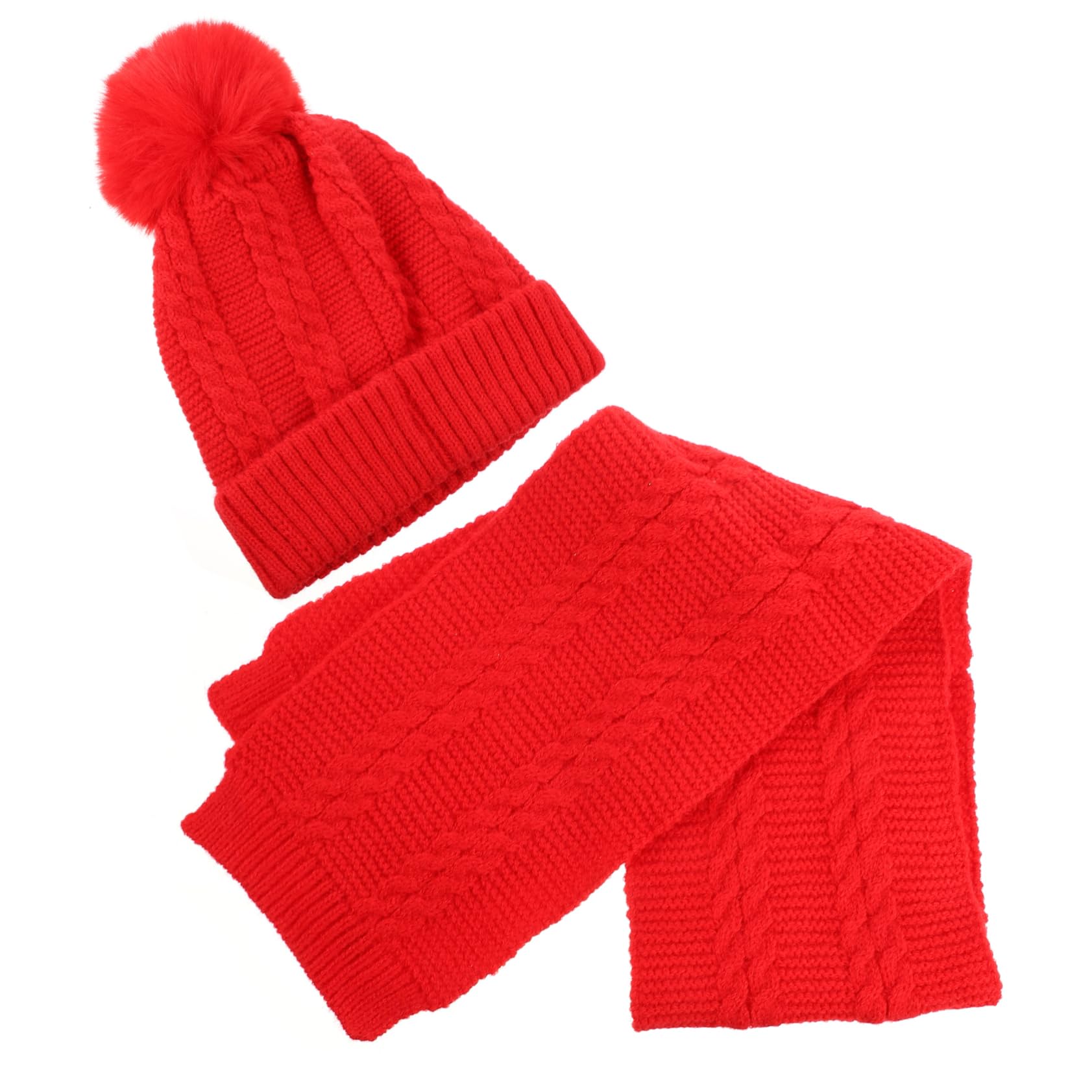 TOVINANNA 2-in-1 Boys and Girls Knit Hat Scarf Set Yarn for Winter Adorable Look Comfortable Fit