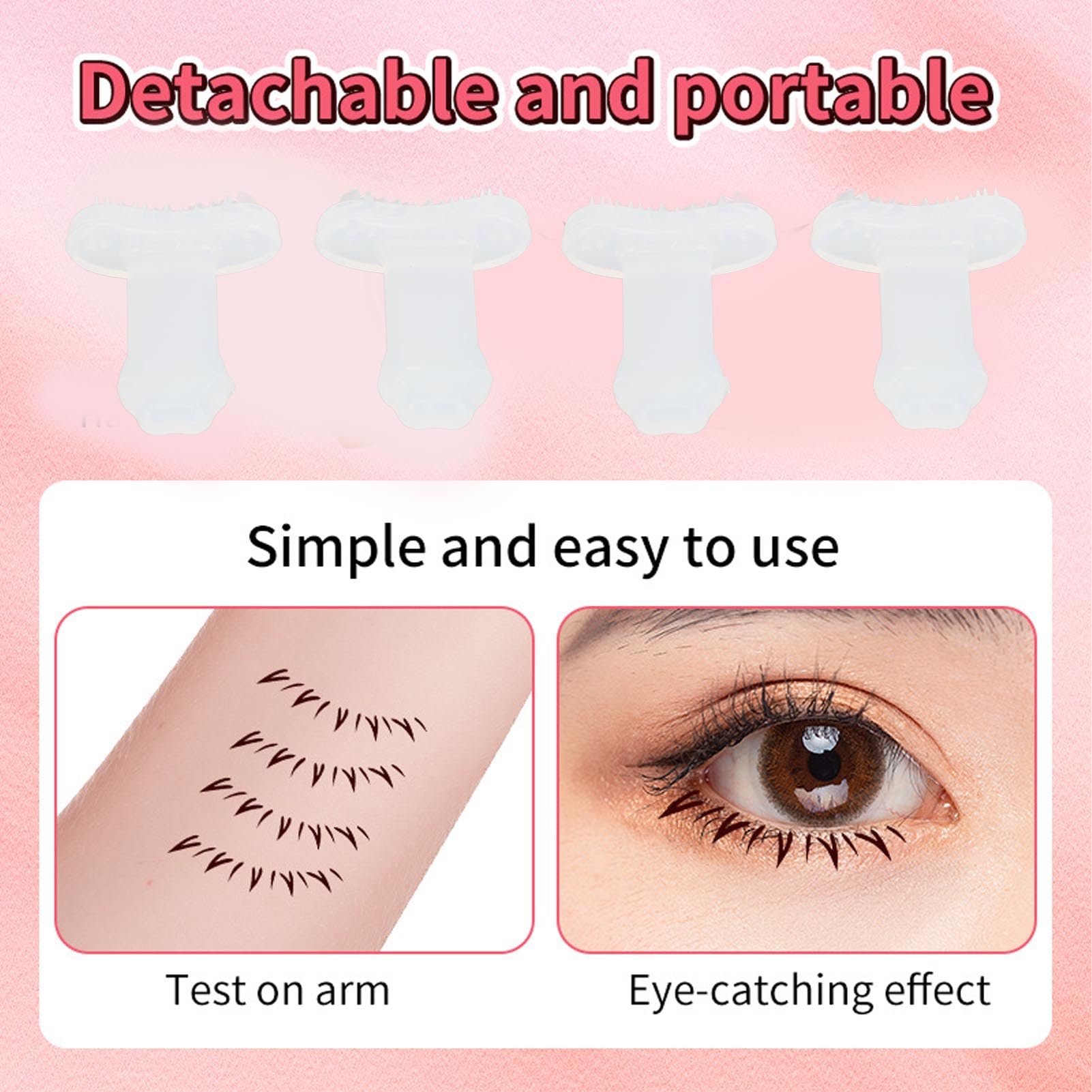 Lower Lash Stamps Tool, 3 works Lower Lashes Extensions Stamp Reusable Soft Silicone Eyelash Stamp Tool with Handle for Beginners - Image 4