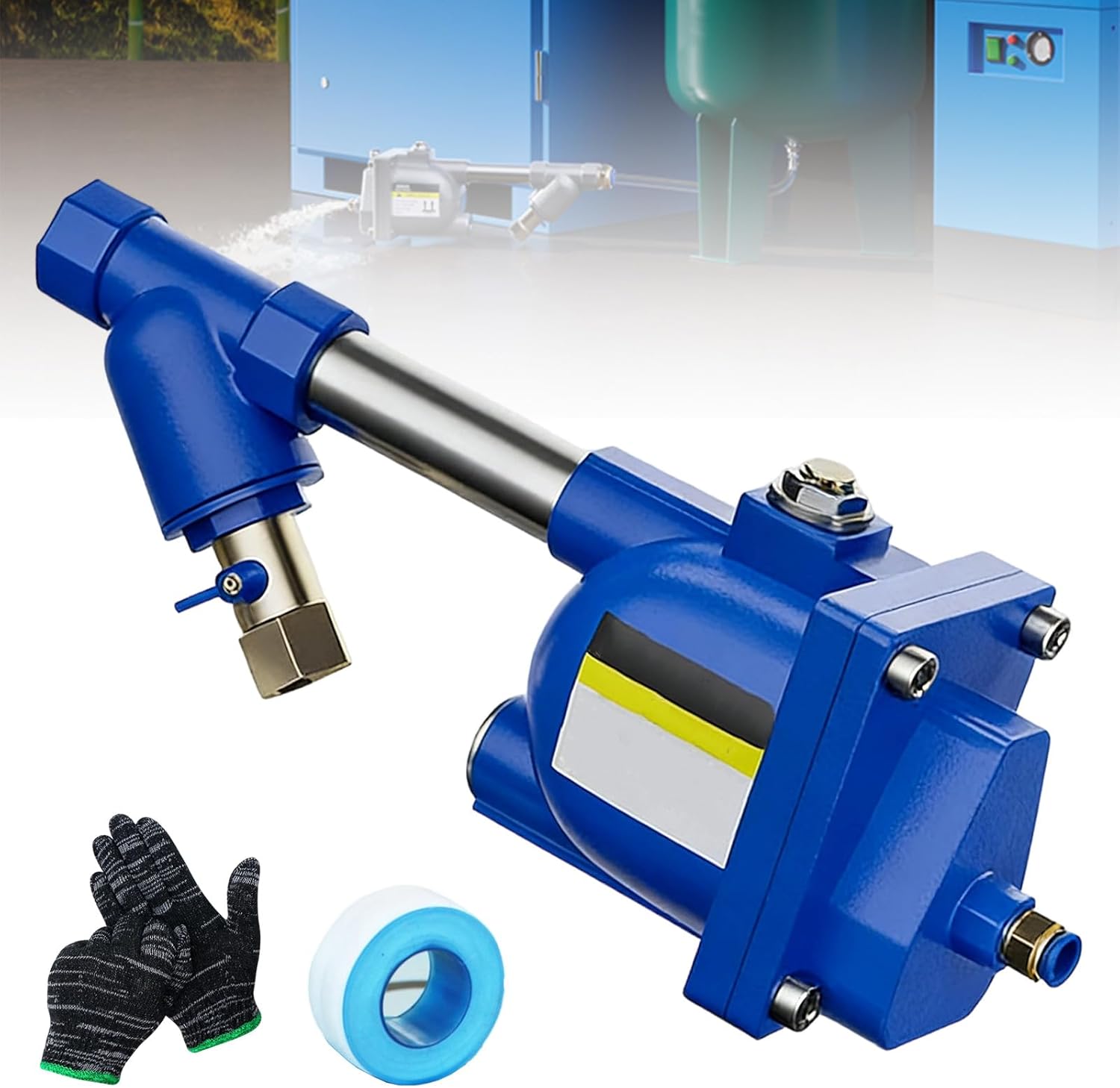 Zero Air Loss Automatic Drain Valve, 2026 New Air Compressor Automatic Drain Valve, Anti-Clogging Dual Filtration Design, No Electricity Required, for Long-Term Stability (Blue A)