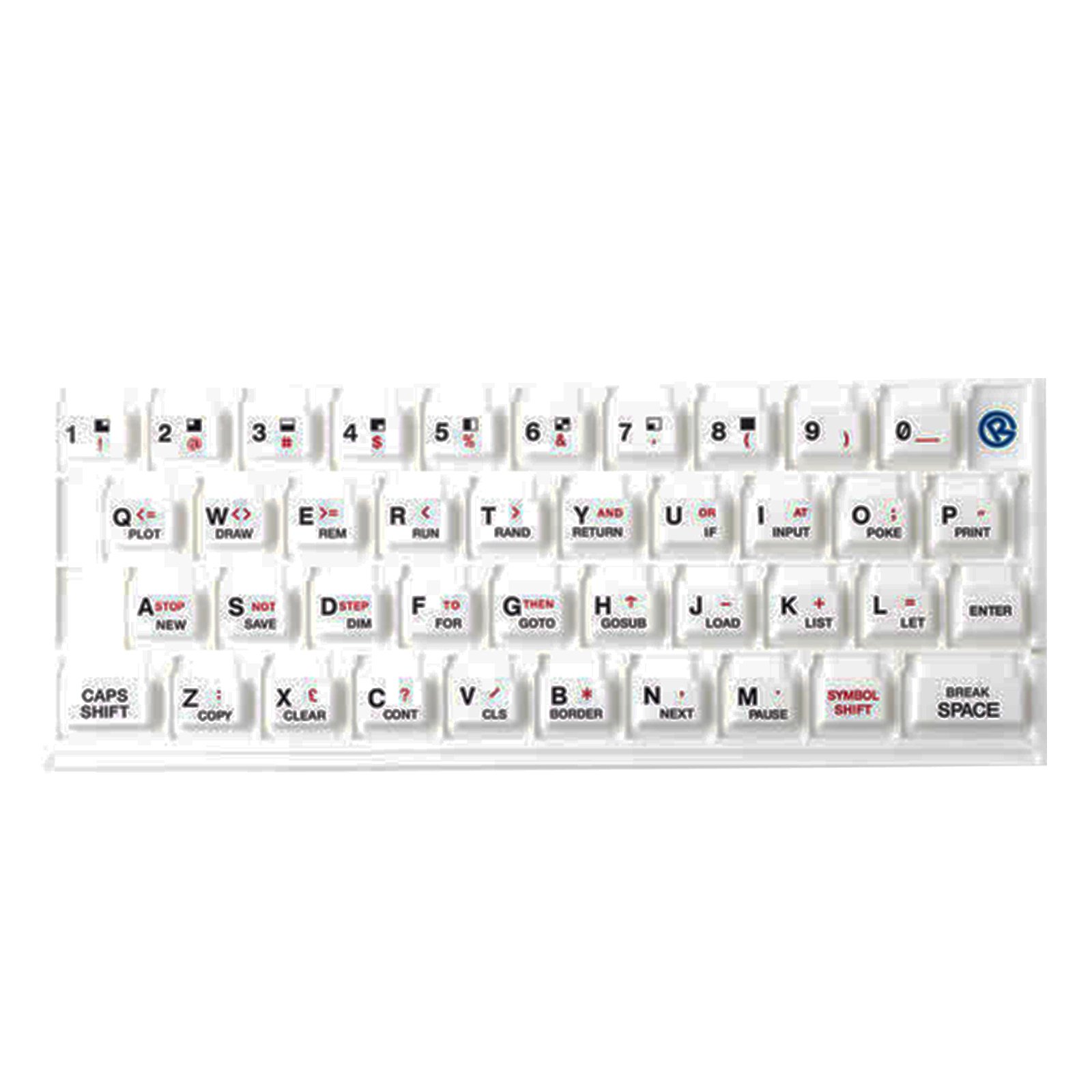 Gummimatte Sinclair ZX Spectrum 16k / 48k, Farbe:Weiss