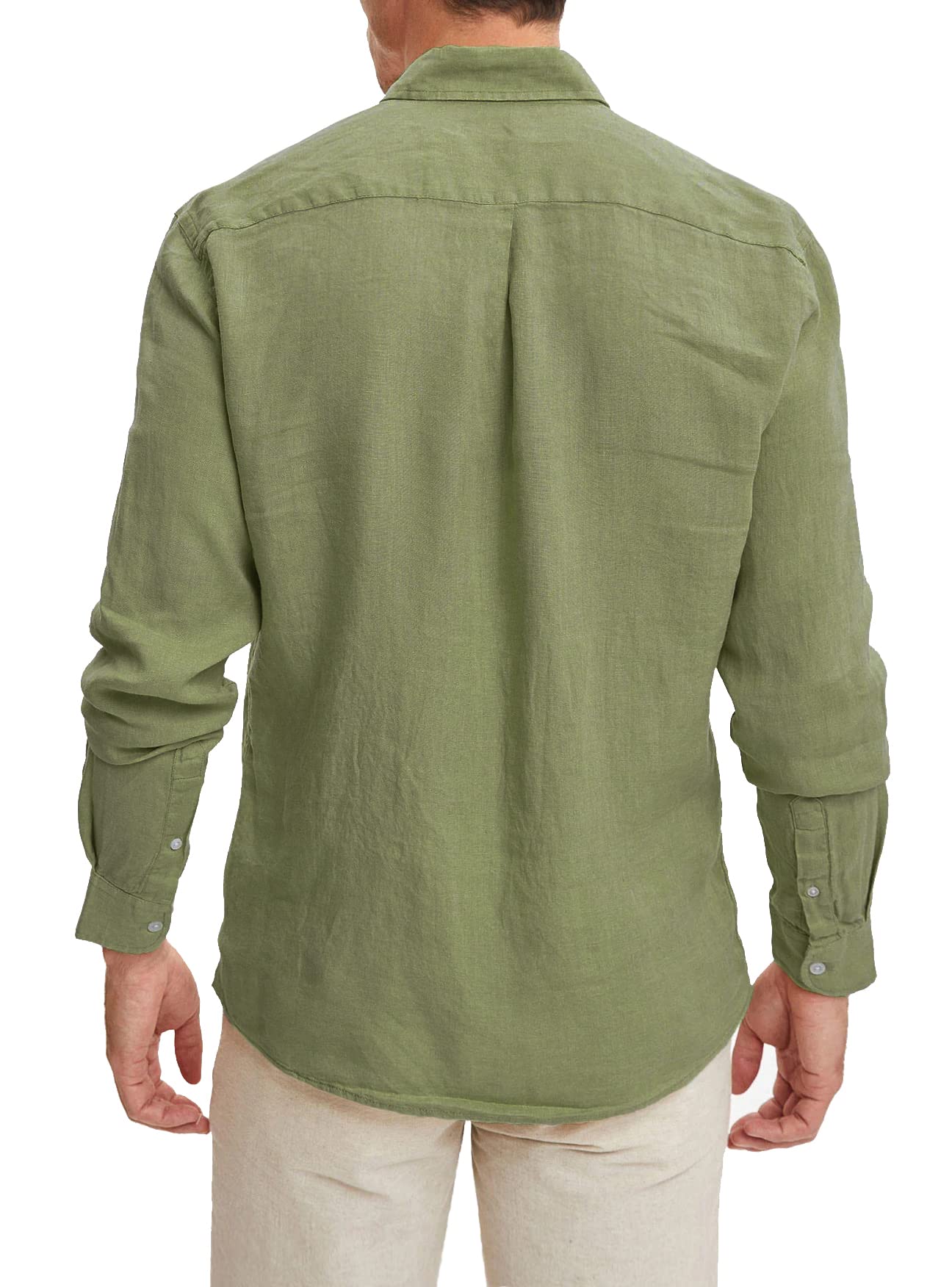 Camisa de lino para hombre, estilo casual, elegante, primavera y verano fresco
