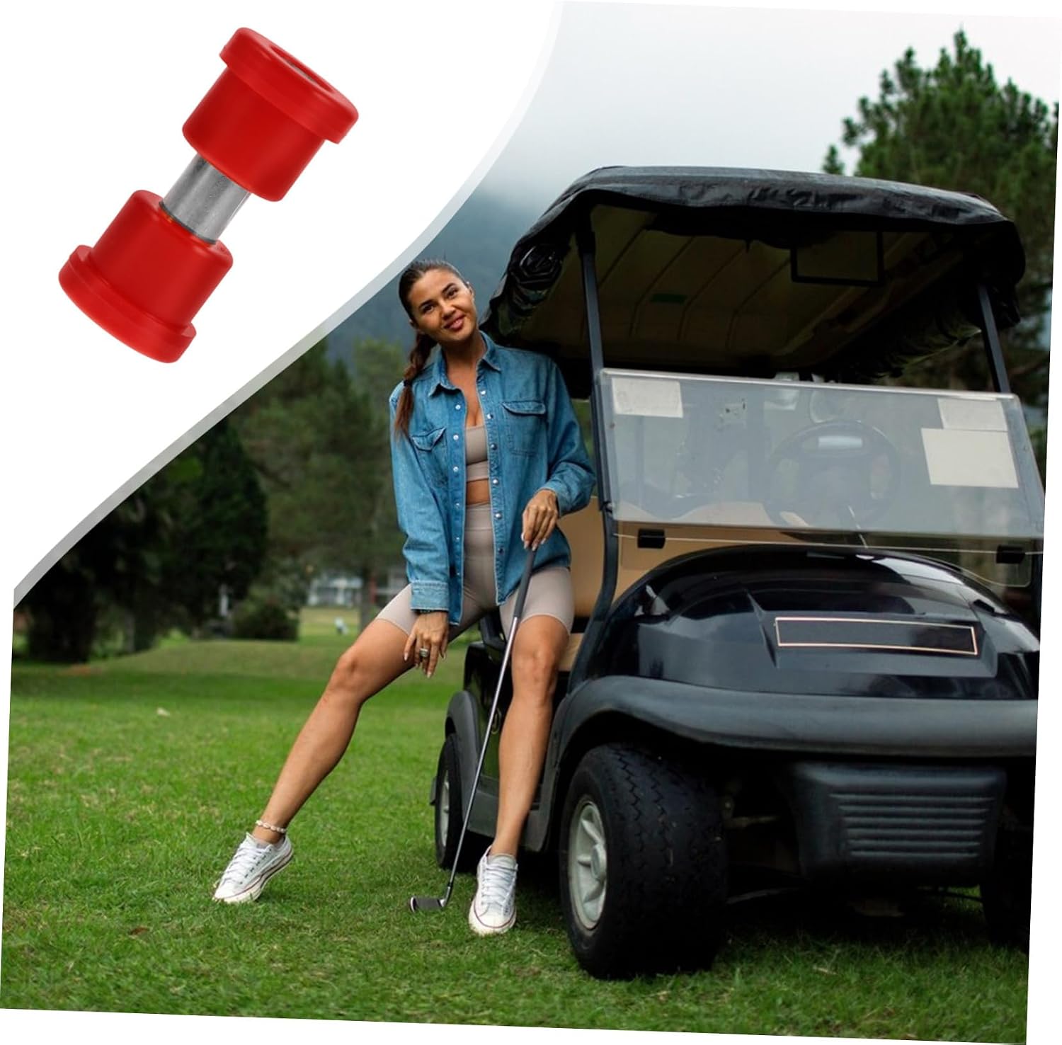 8pcs Golf Cart Bushing Sleeve Kit Front Rear Leaf Spring Repair Replacement Rubber Plastic Bushings Compatible with Ds Models