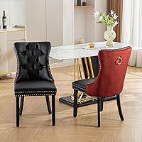 Vista 1 de Ball & Cast Juego de 2 sillas de comedor tapizadas contemporáneas, de poliuretano y terciopelo, acolchadas en dos tonos, con ribete de cabeza