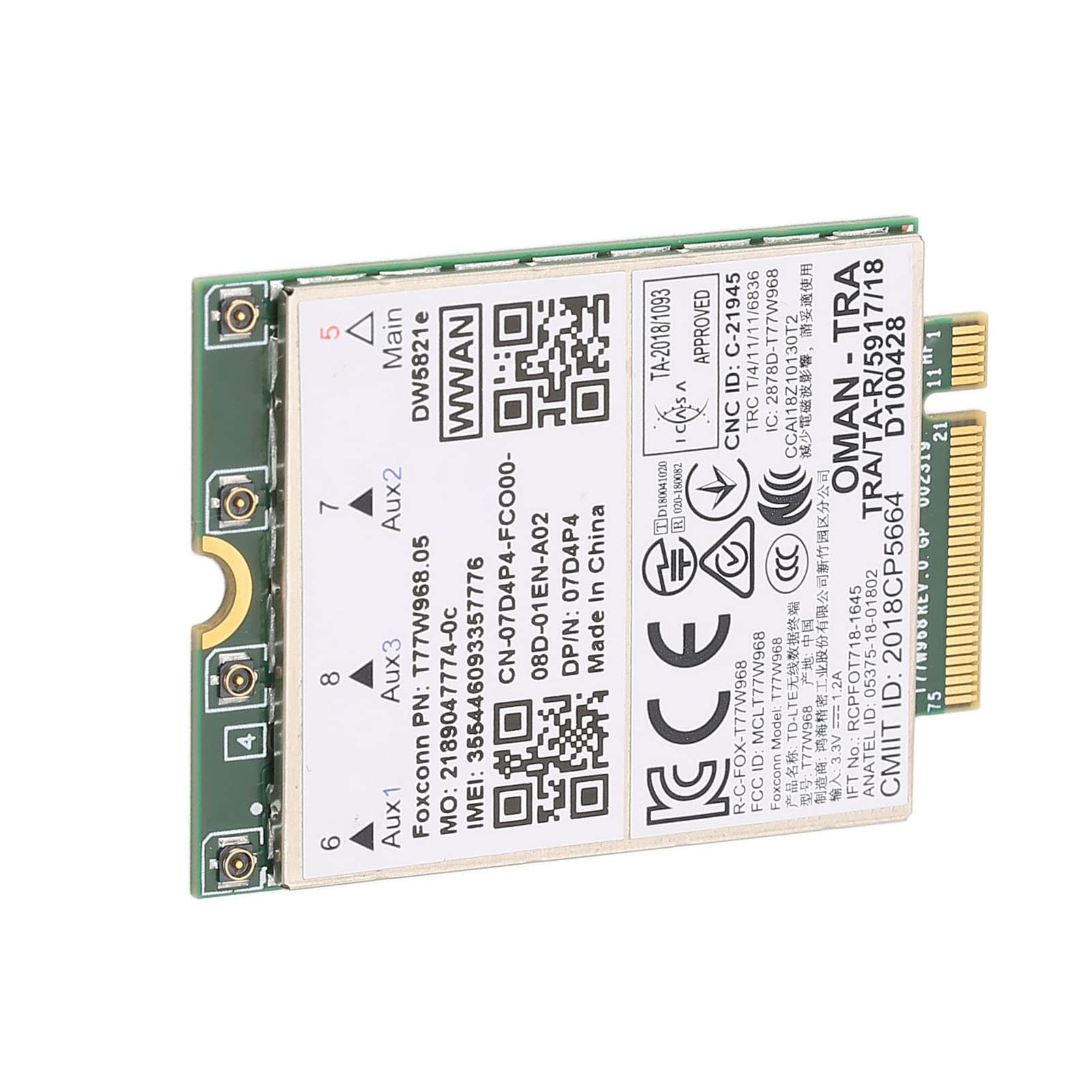 DW5821E 3G/4G/5G WLAN-Karte, Netzwerkadapter WLAN-Karte Geeignet für PCI Express M.2 Spezifikation 3042 Type Key.B Slot, für PC, Laptops