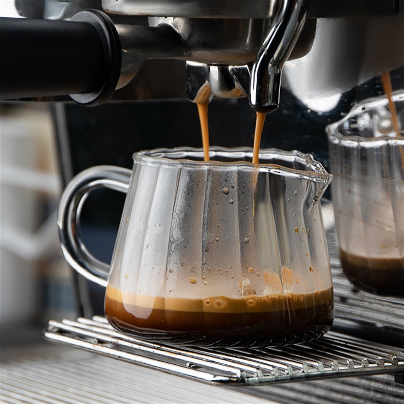 Juego de jarra leche y café transparente con mango, taza espuma Espresso, separador té, vajilla, 2 uds Para Espumar(500ml)