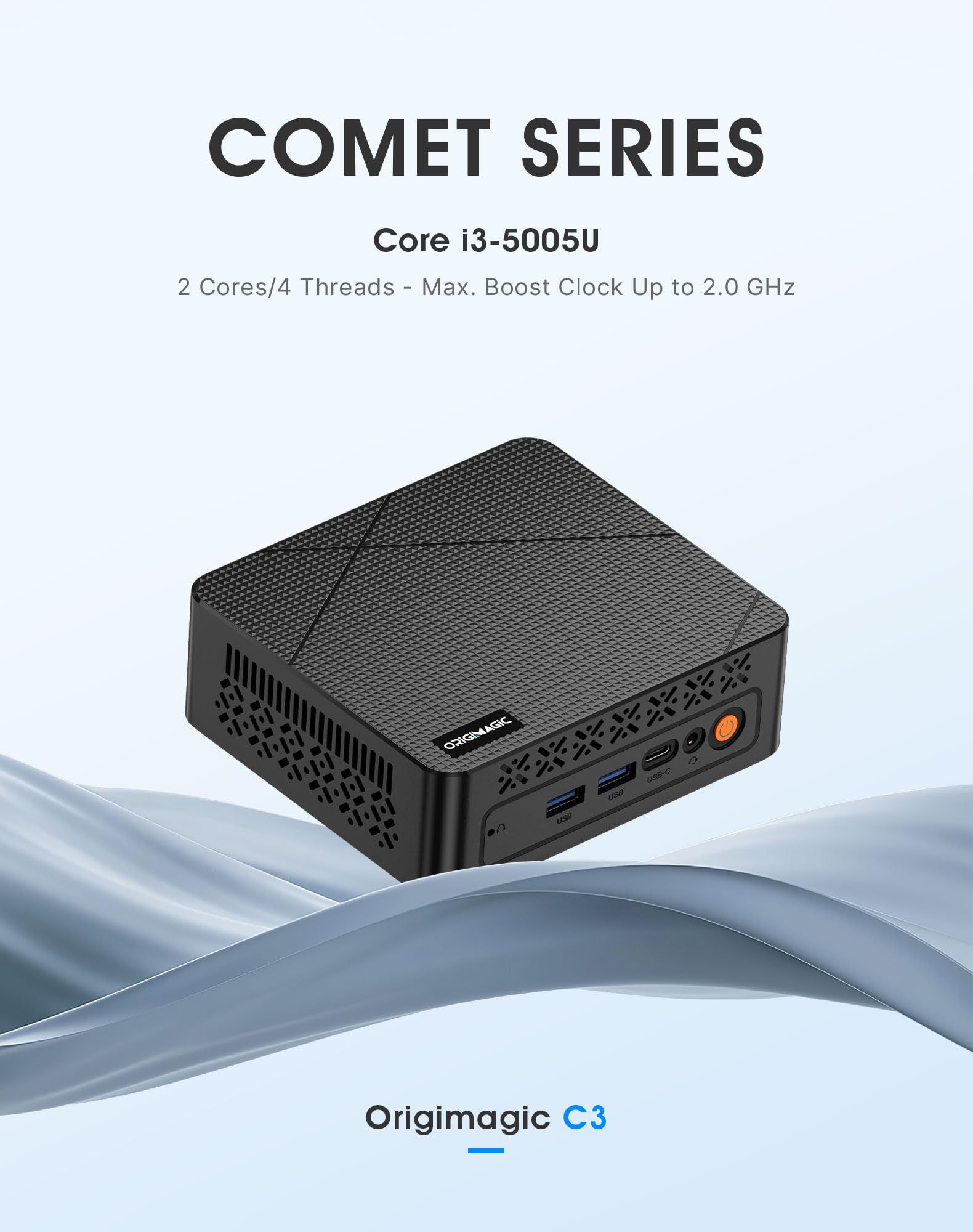C3 Mini PC Core i3 5005U (hasta 2,0 GHz, 2C/4T), 8 GB DDR3 RAM 512 GB SSD, Doble Pantalla/W10 Pro/WiFi 5/BT5.0/RJ45 LAN, PC de Escritorio para Oficina/Hogar/Educación