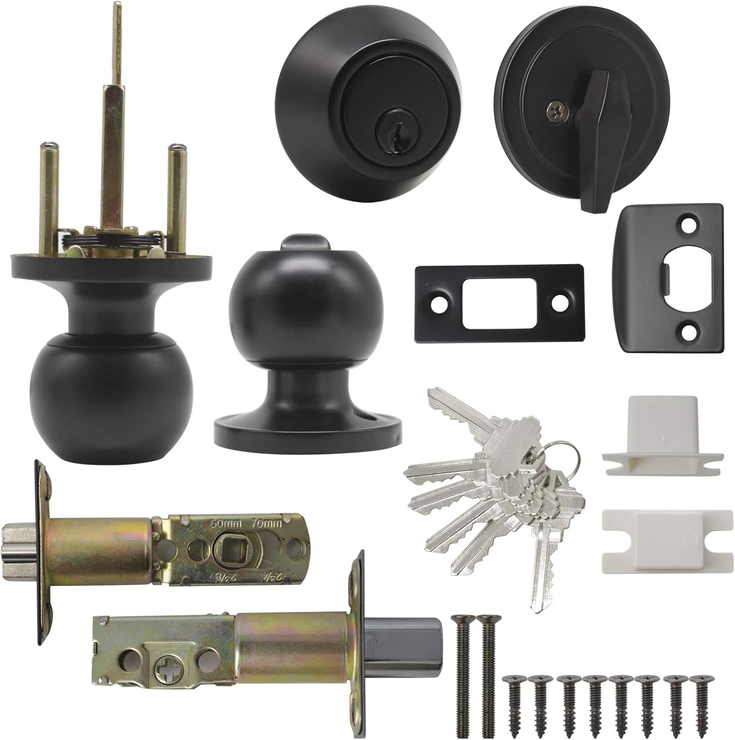 Exclusive Discount 70% Price GOBEKOR Pack of 6 Keyed Alike Front Door Entry Knob Lockset and Single Cylinder Deadbolt Combination Set,Matte Black Finished,Extetior Door Handle and Deadbolt Set with Same Key Best Cyber Monday 🔥 GOBEKOR Pack of 6 Keyed Alike Front Door Entry Knob Lockset and Single Cylinder Deadbolt Combination Set,Matte Black Finished,Extetior Door Handle and Deadbolt Set with Same Key