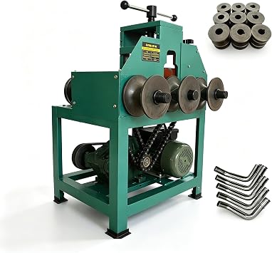 Electric Pipe Bender Heavy Duty Steel Structure Tube Roller Pipe Bending Stainless Steel for Square/Round Pipes with 9 Round Dies & 8 Square Die Sets 1.5KW 110V