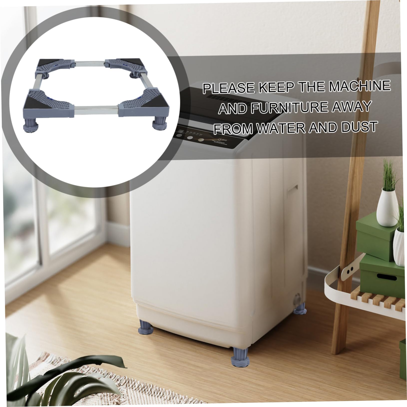 Gatuida Base Móvil para Lavadora y Refrigerador Ruedas Giratorias Bloqueo, Soporte Ajustable Patas Resistentes Gris, 25 Tubos, Adecuado para Secadoras y Electrodomésticos Grandes