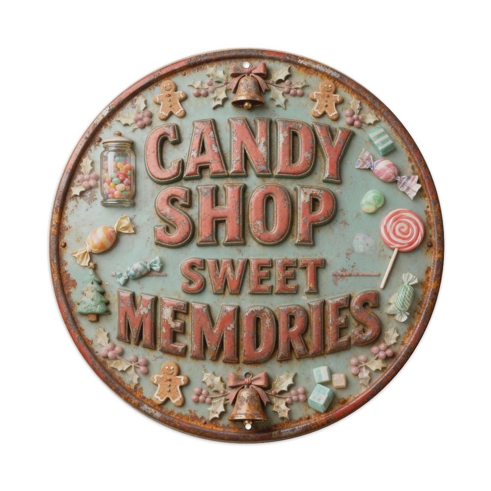 CANDY SHOP SWEET MEMORIES Metal Tin Sign Plaque