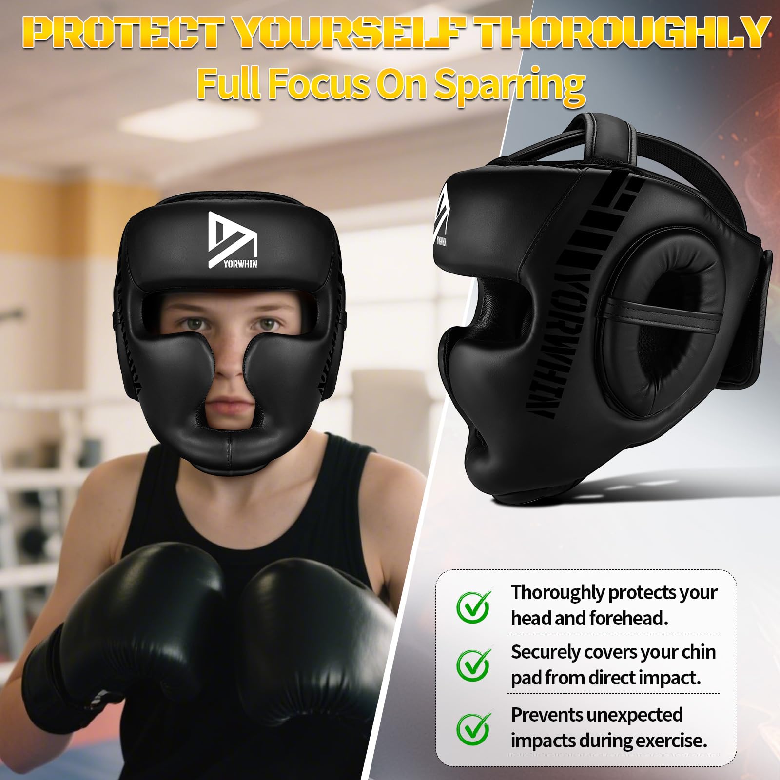 Copricapo da boxe per bambini, per allenamento MMA e Muay Thai