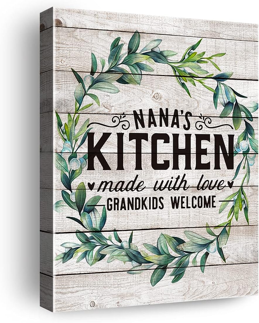 Yuzin Funny Nana's Kitchen Quotes Canvas Wall Art, Gift