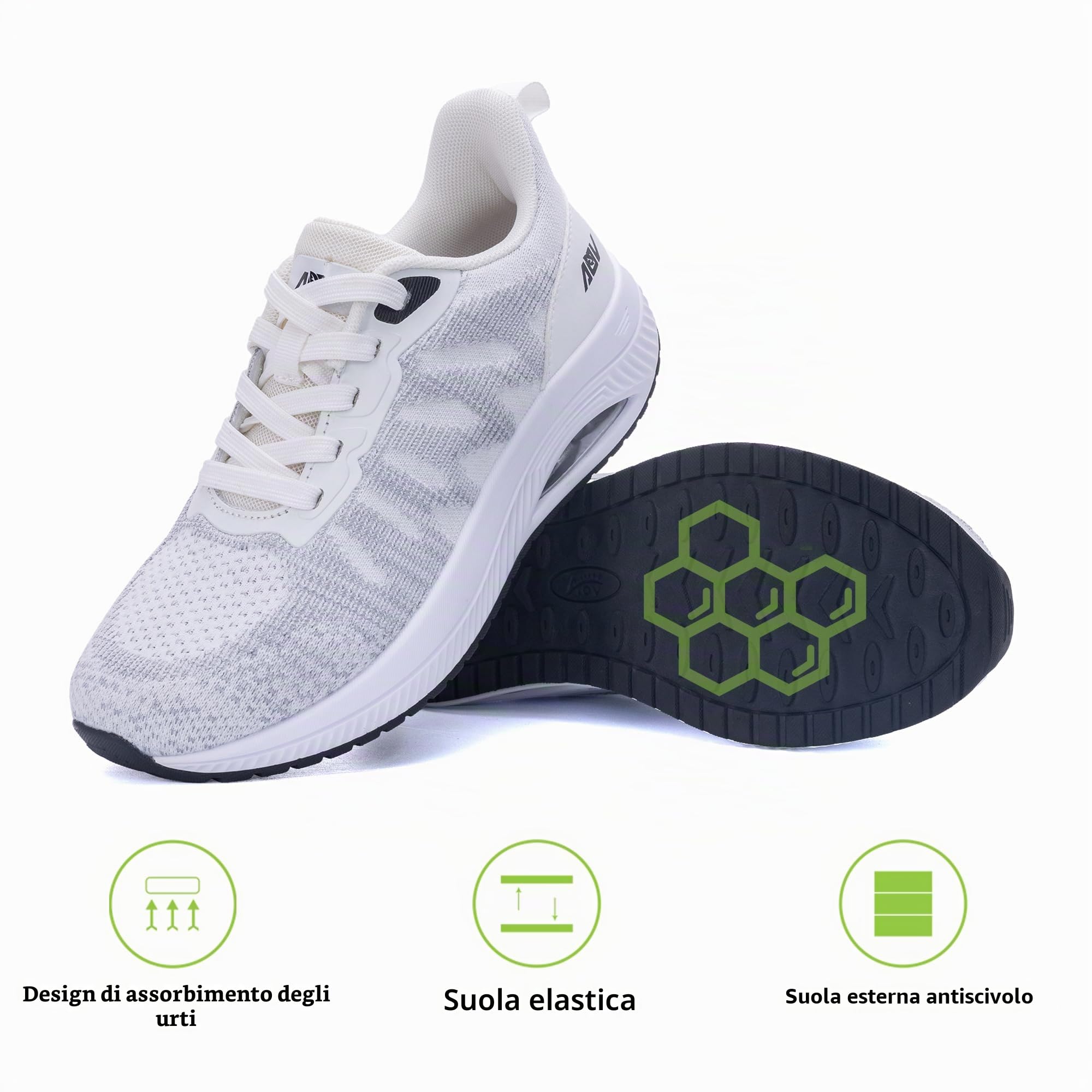 Quseek Scarpe ortopediche da donna, per fascite plantare, sperone calcaneare, scarpe da corsa