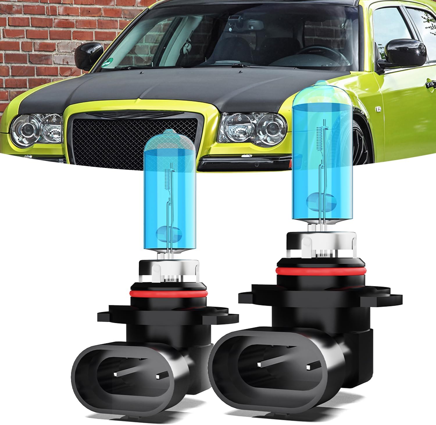 Halogen Headlights Fit for Chrysler 300 2016-2018 Headlight Bulbs,9005/HB3/H10 High Beam + 9005/HB3/H10 Low Beam Bright Front Car Lights,Plug And Play,Pack of 4 (Chrysler 300 2016-2018)