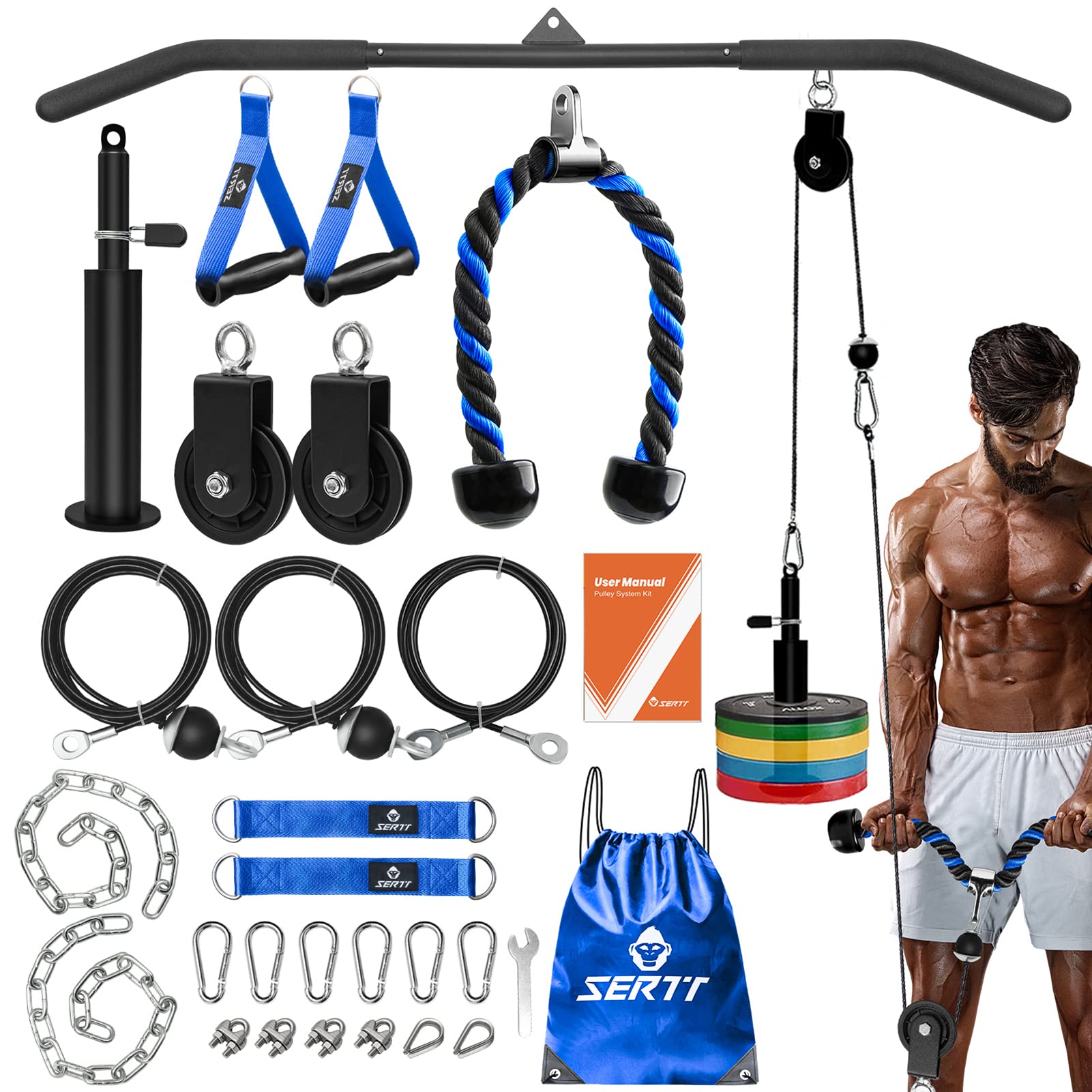 Buy SERTT Home Gym Pulley System, Tricep Workout Pulley System for LAT