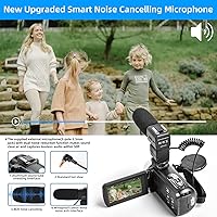 Vista 4 de Cámara de video, videocámara 4K 56MP con micrófono, cámara digital Ultra HD con zoom digital de 16X, cámara de vlogging para YouTube con pantalla