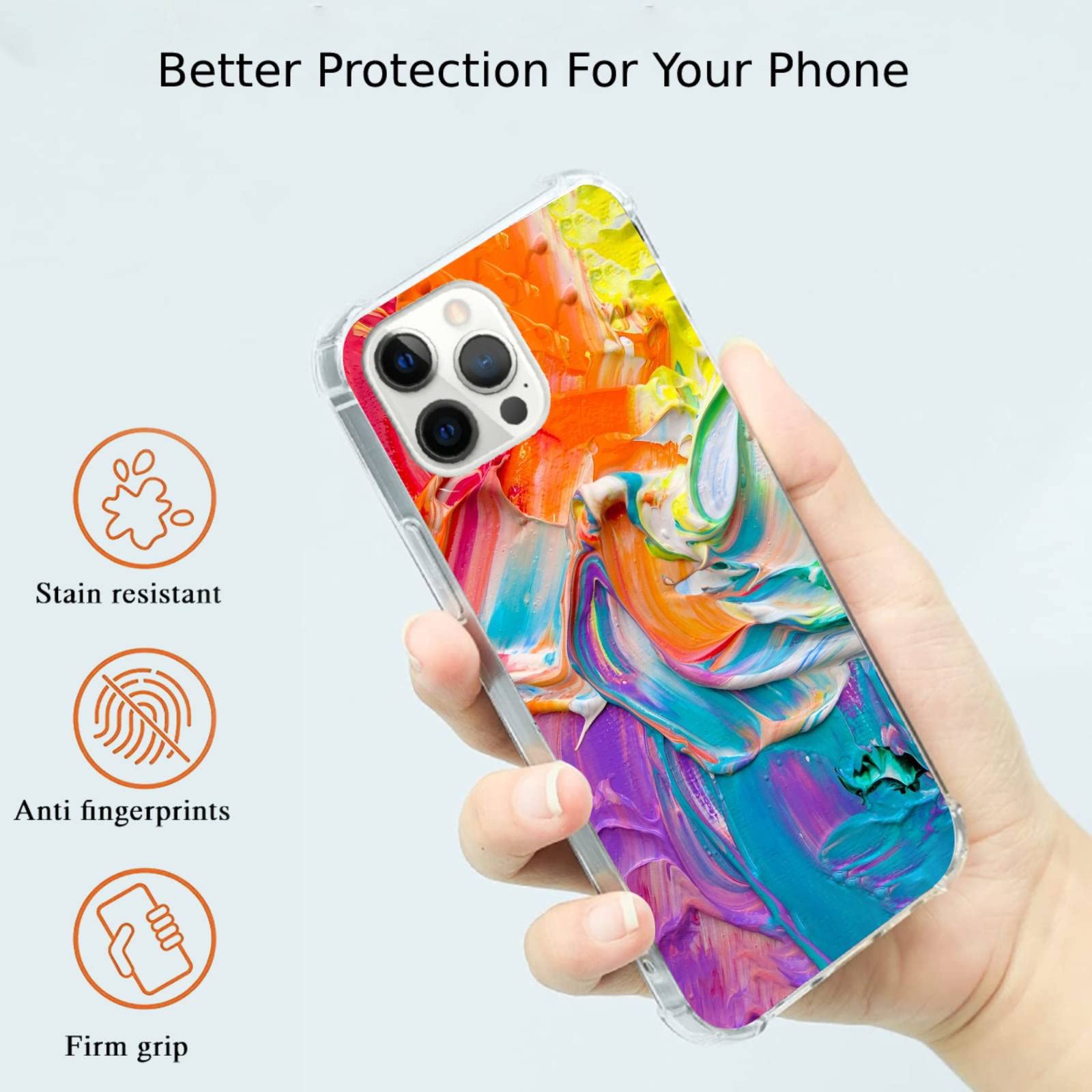 Amazon.co.jp: アート カラフル ペイントケース iPhone 12 Pro Max対応