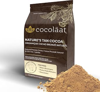 Cocolaat Natural Tan Cocoa Powder | Culinary Grade for Bakers, Pastry Chefs, Chocolatiers | Non-Alkalized | Resealable Pouch | 2 lb, 907 g
